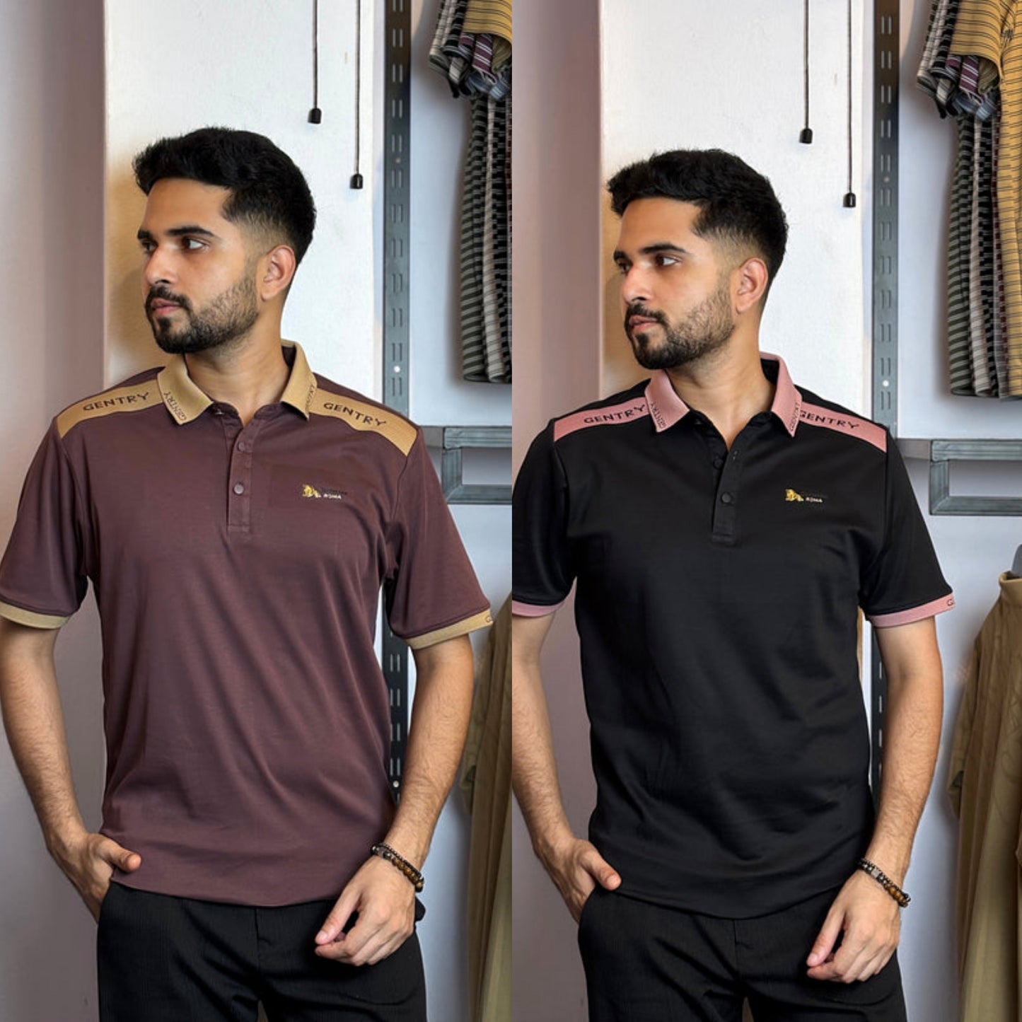 Wine+Black Polo T-Shirt |DCP
