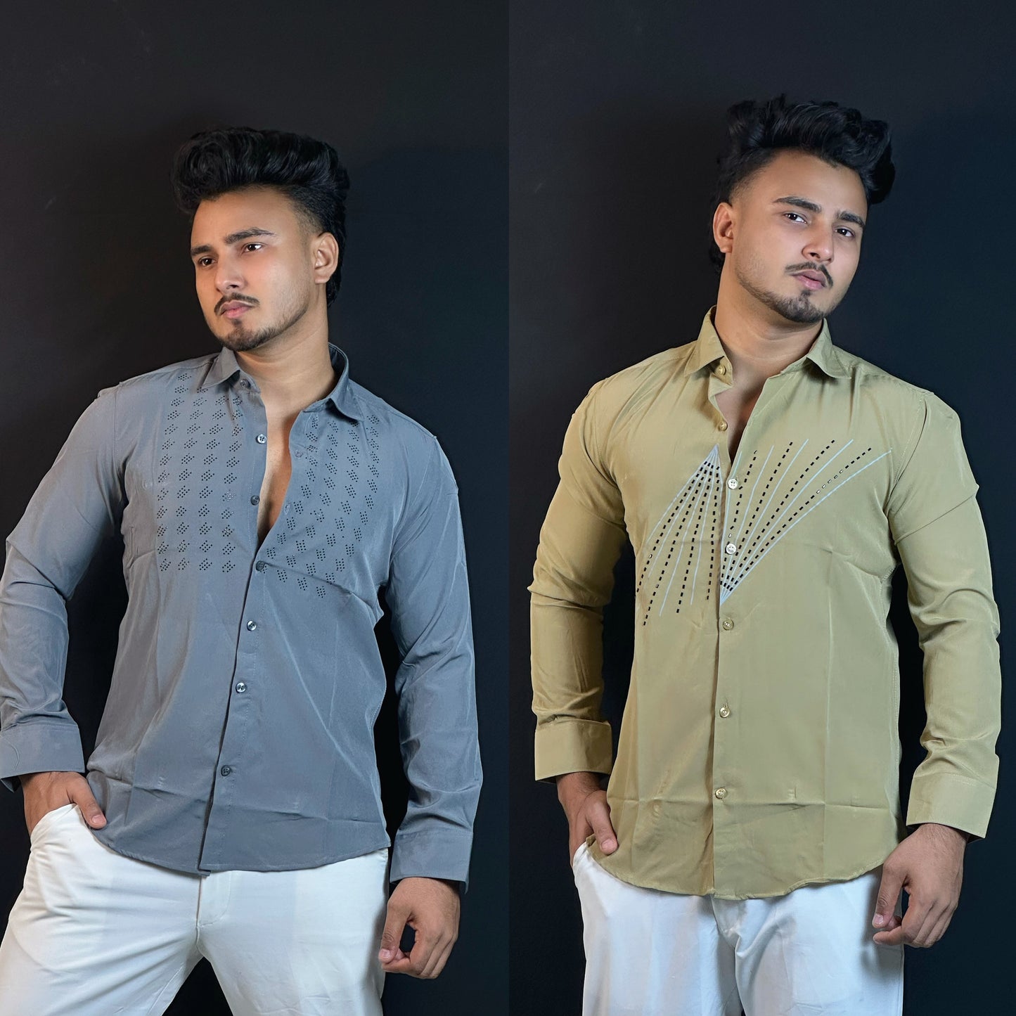 Khaki+Ash Stone Shirt Combo