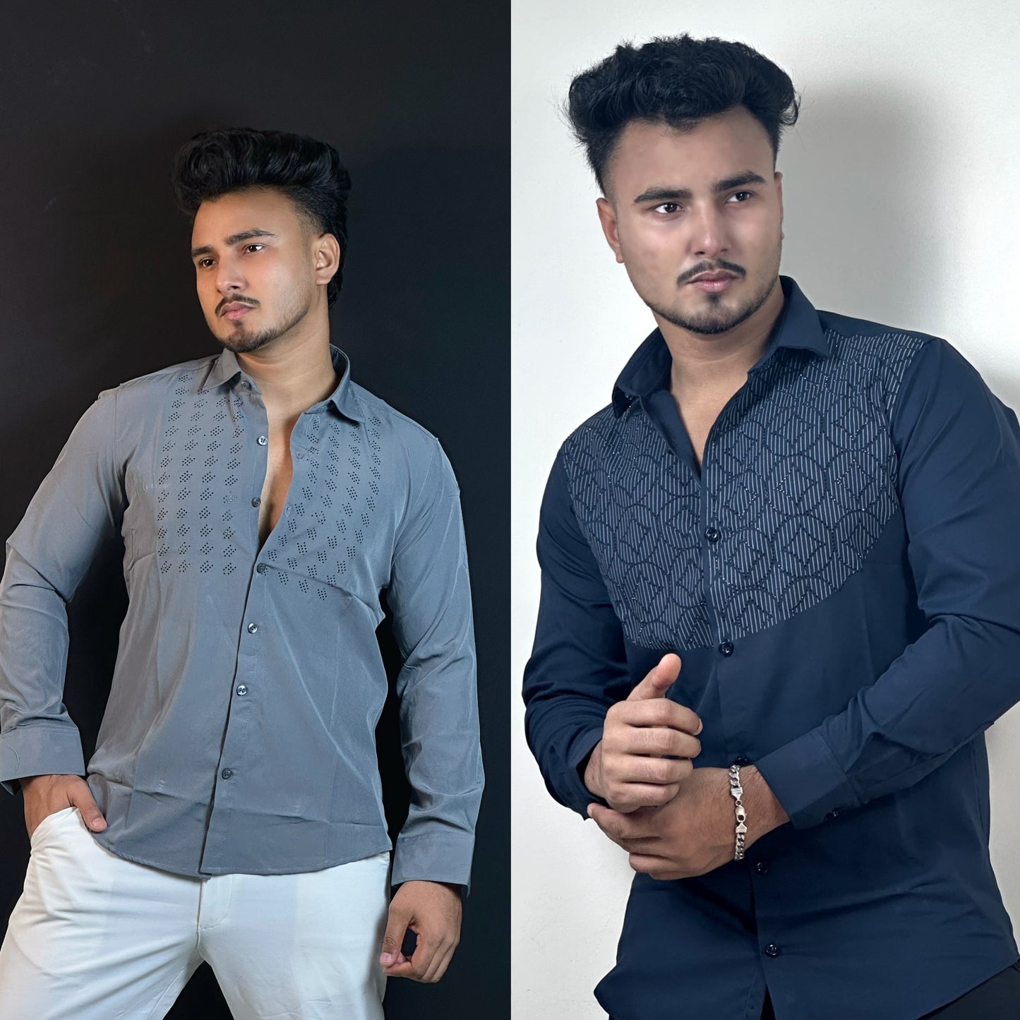 Ash+Nevy Blue Echo Stone Shirt Combo