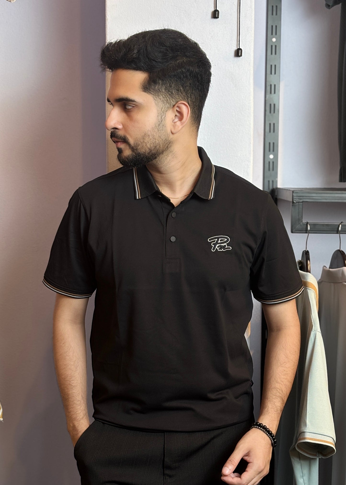 Black Colour Polo T-Shirt |BPM