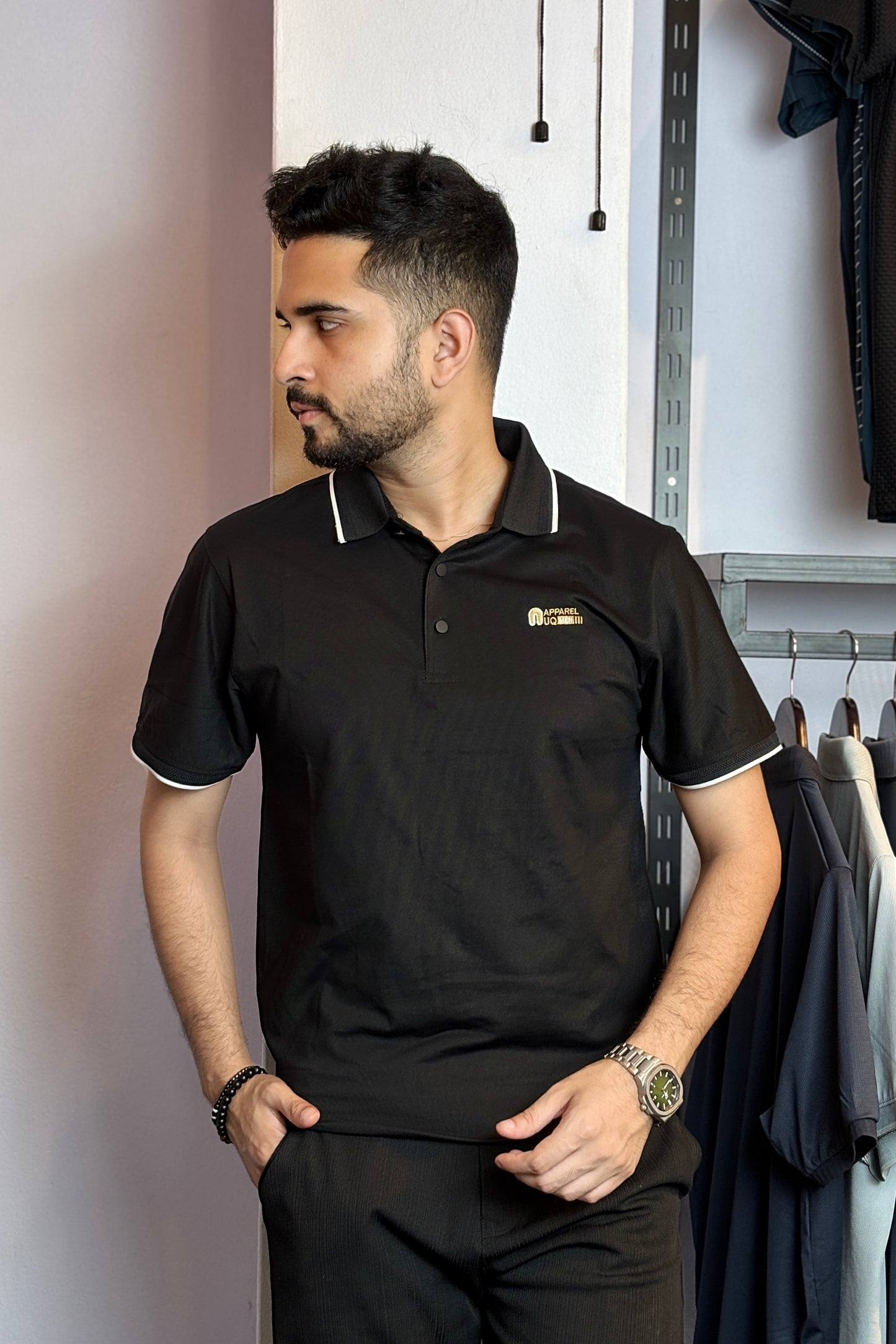 Black Colour Polo T-Shirt |UQ
