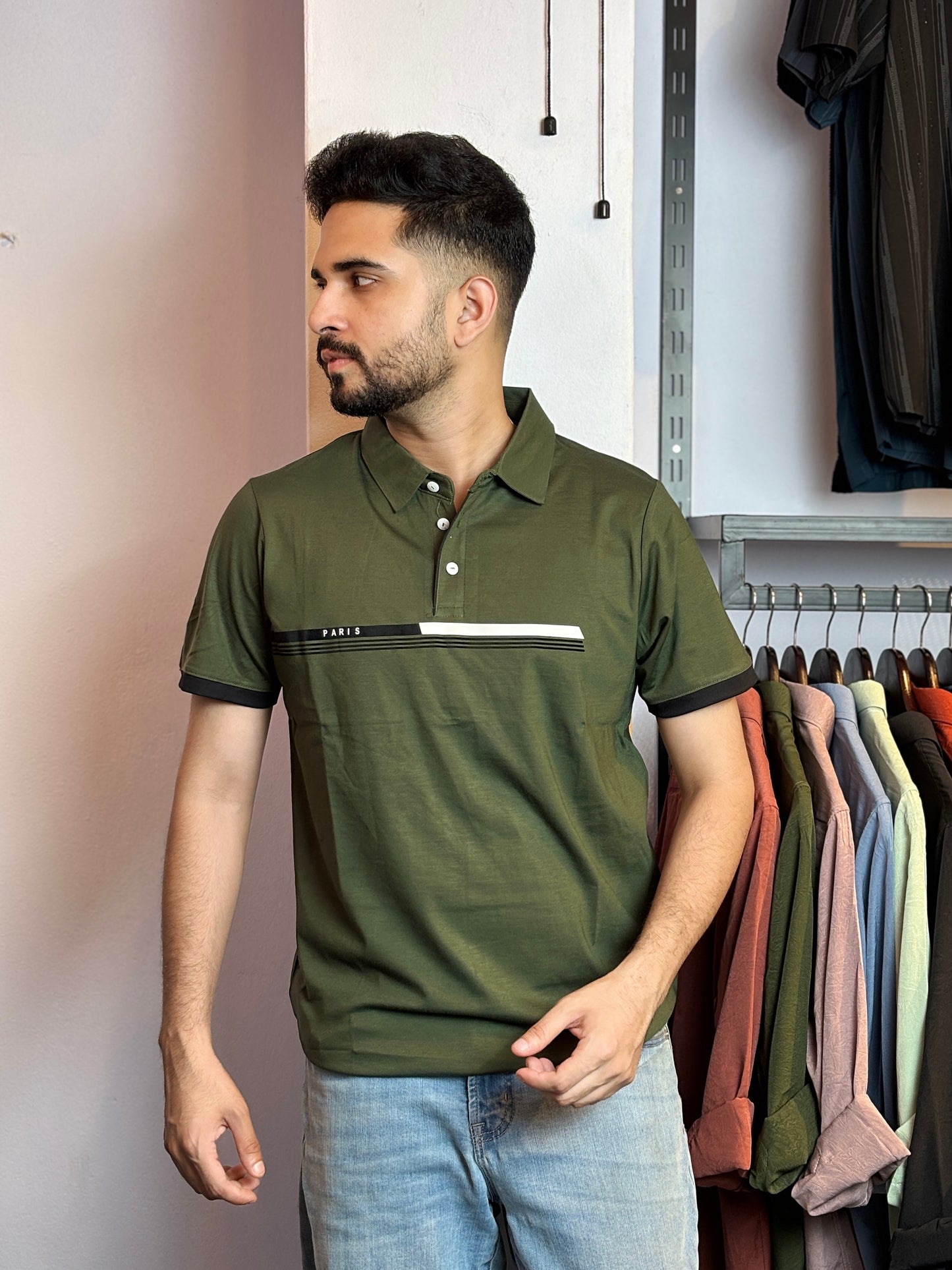 Olive Colour Polo T-Shirt |NP