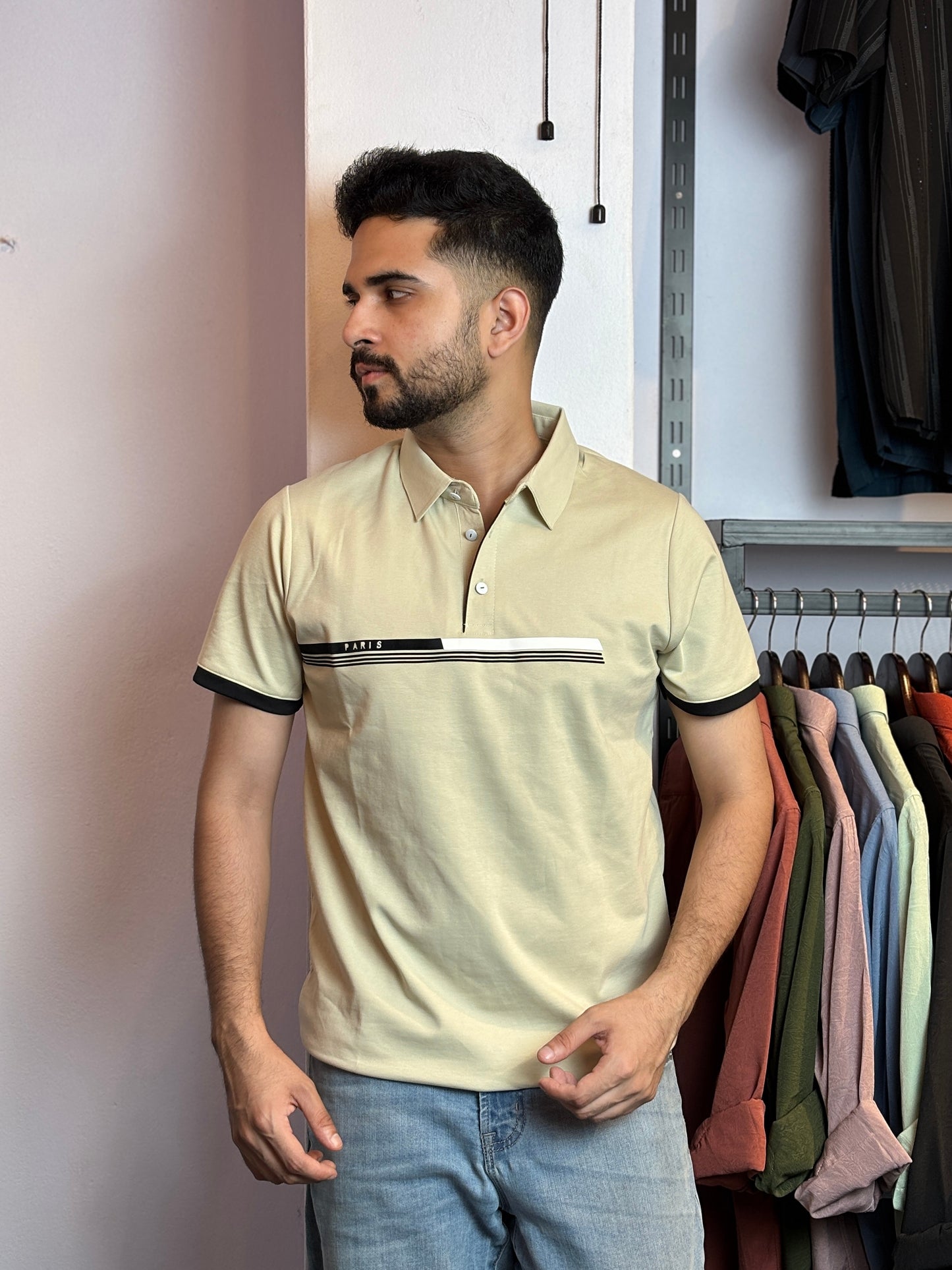 Cream Colour Polo T-Shirt |NP