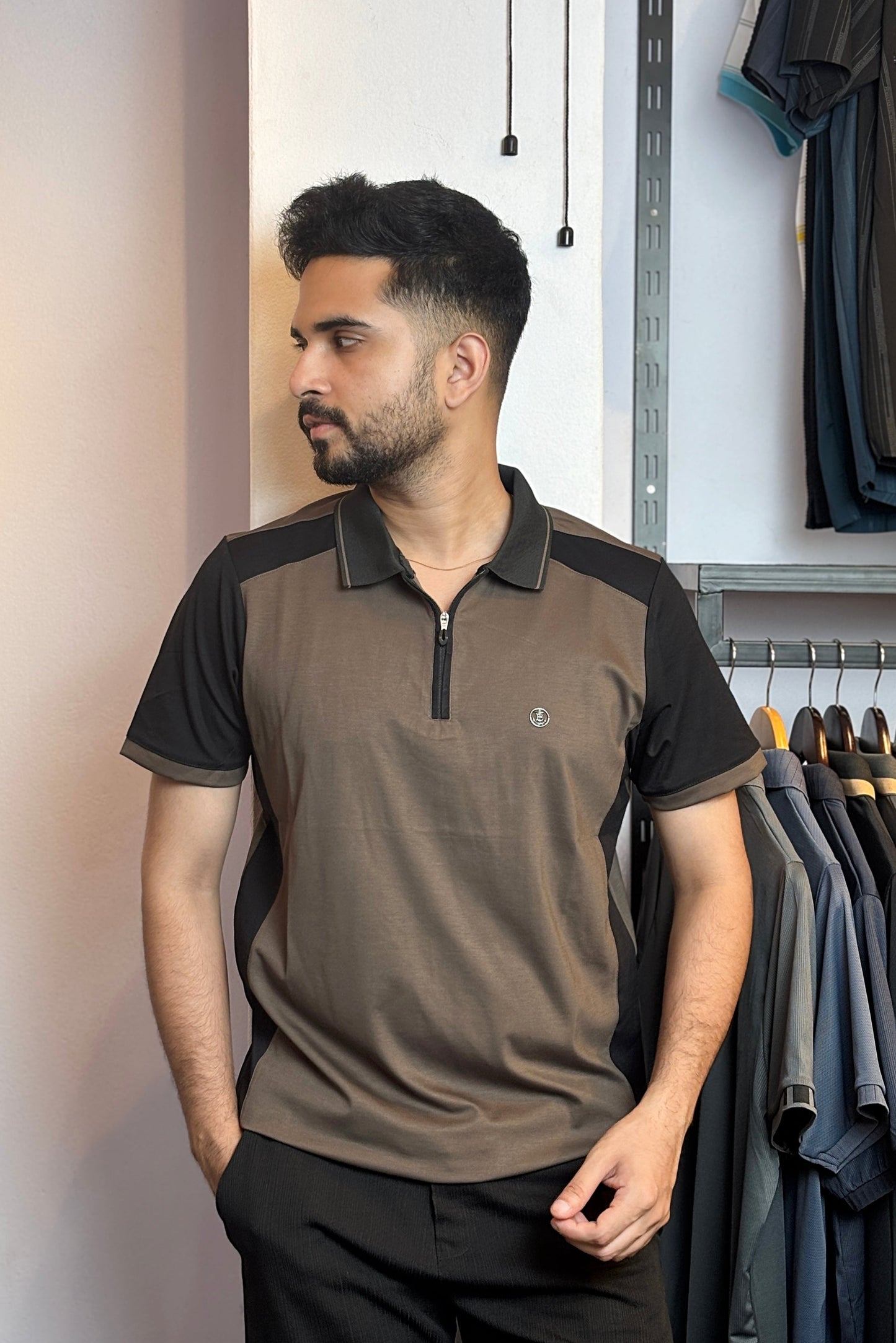 Dark Brown Colour Polo T-Shirt |AC