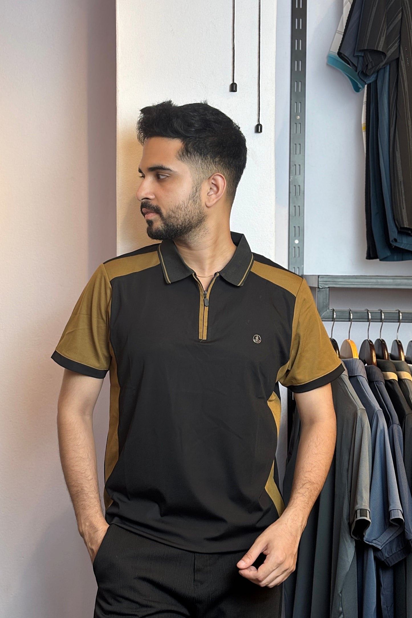 Black Colour Polo T-Shirt |AC
