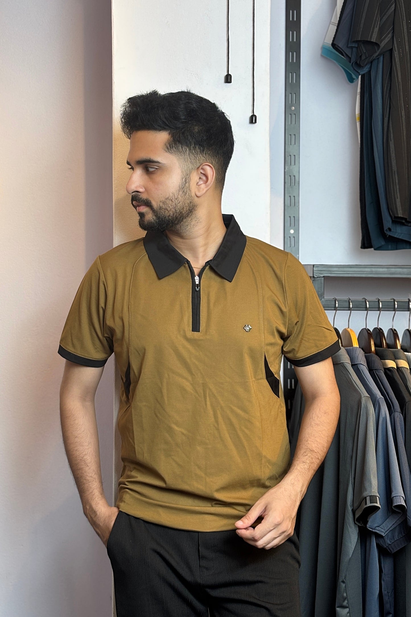Golden Olive Colour Polo T-Shirt |ZC