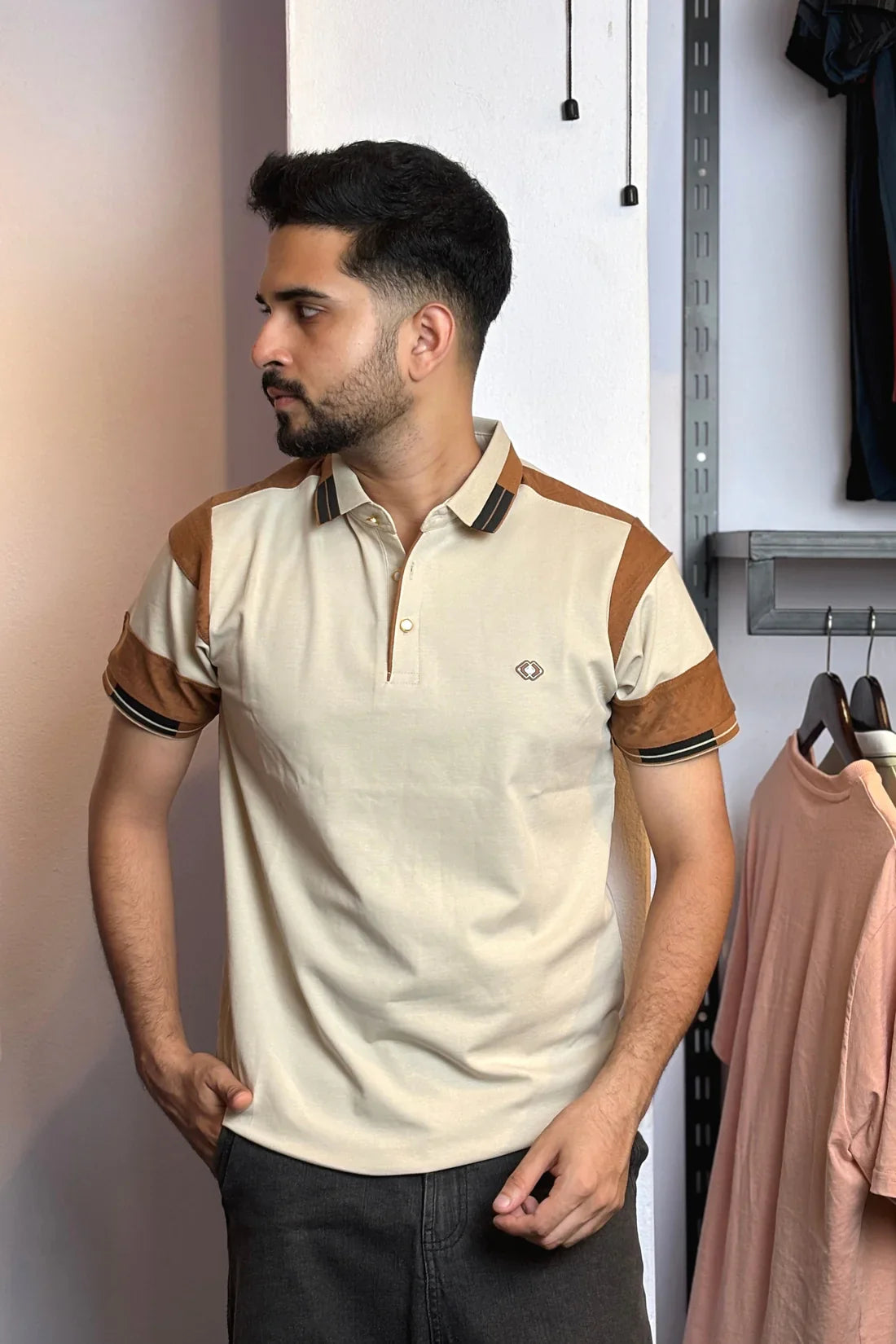 Light Cream Colour Polo T-Shirt |UV