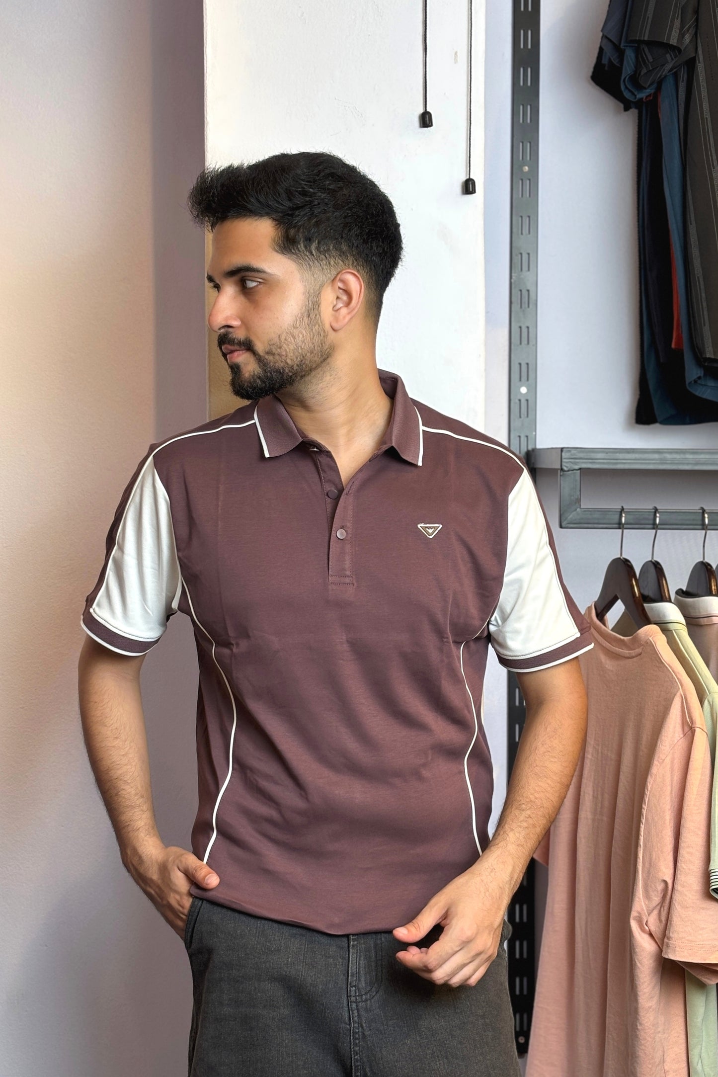Chocolate Polo T-Shirt |LS