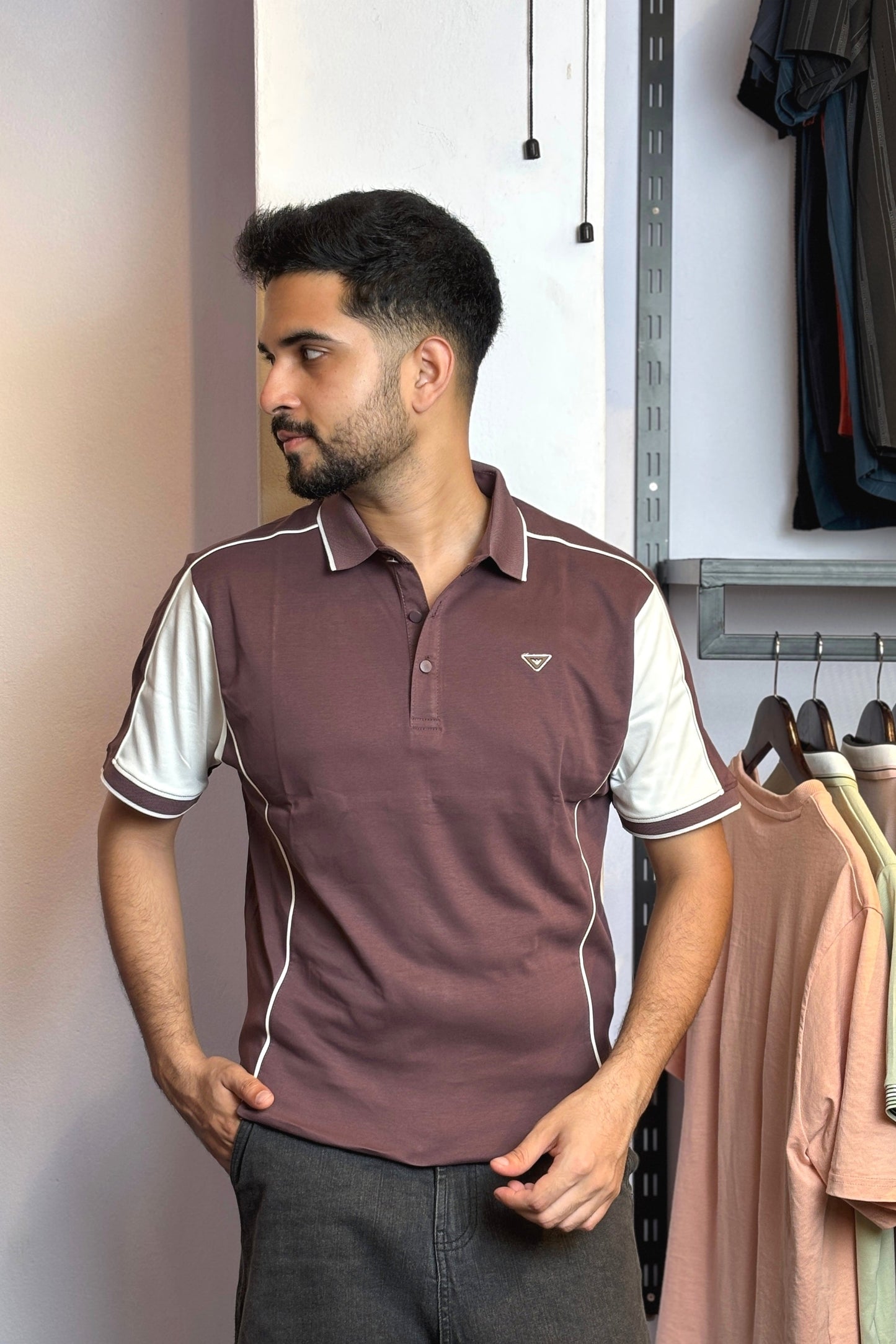Chocolate Polo T-Shirt |LS