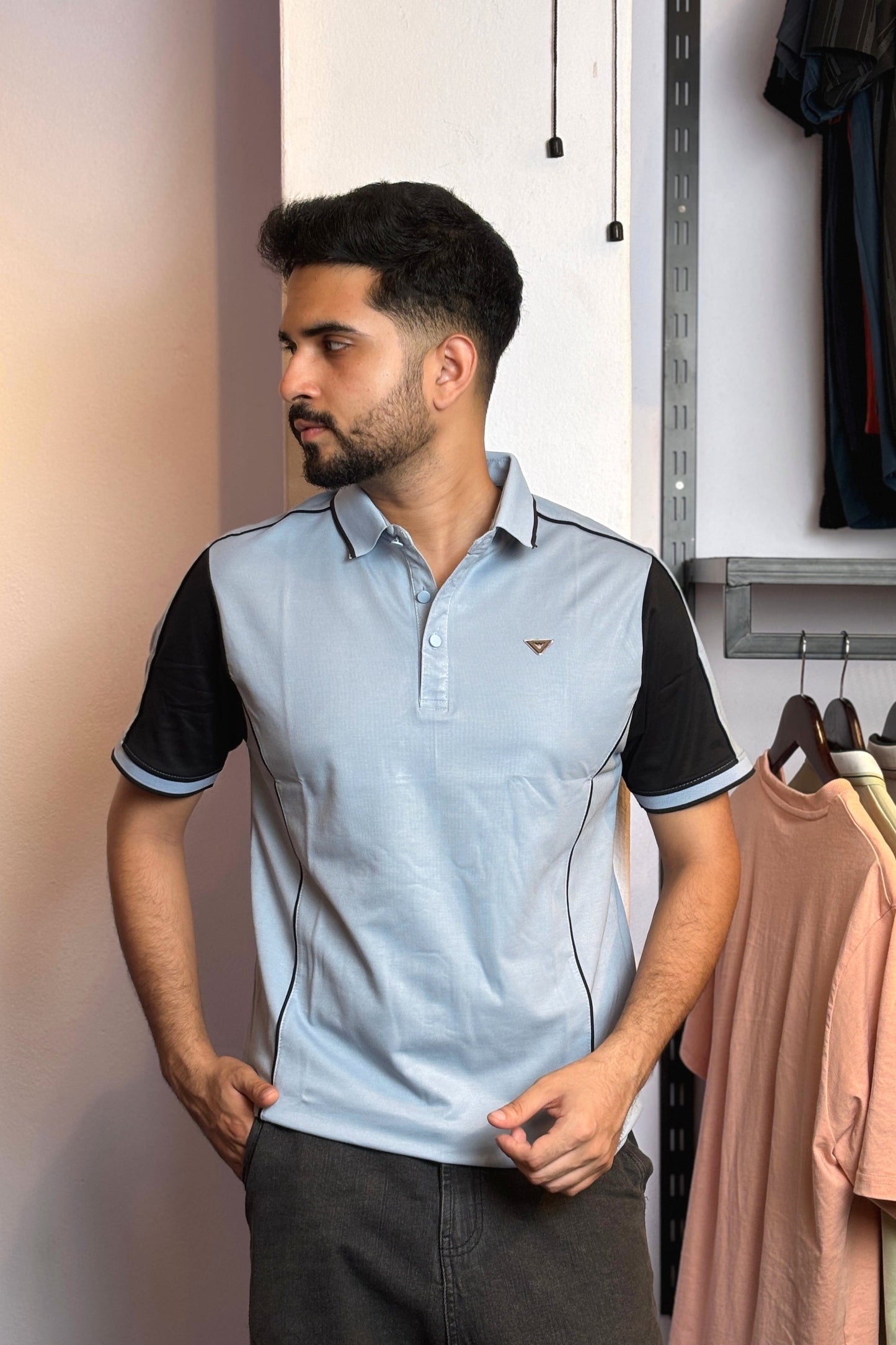 Sky Colour Polo T-Shirt |LS