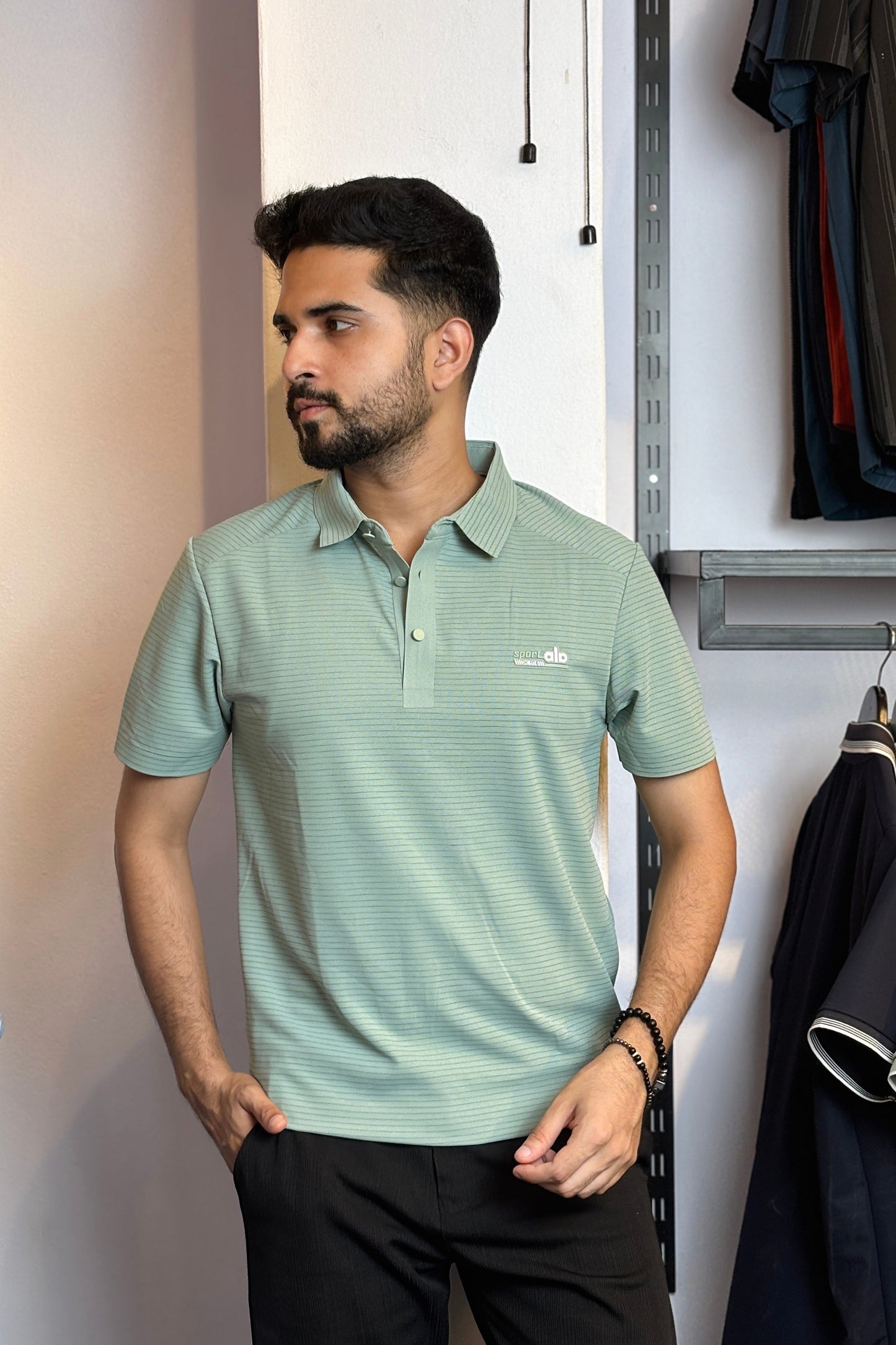 Mint Green Colour Polo T-Shirt |SV