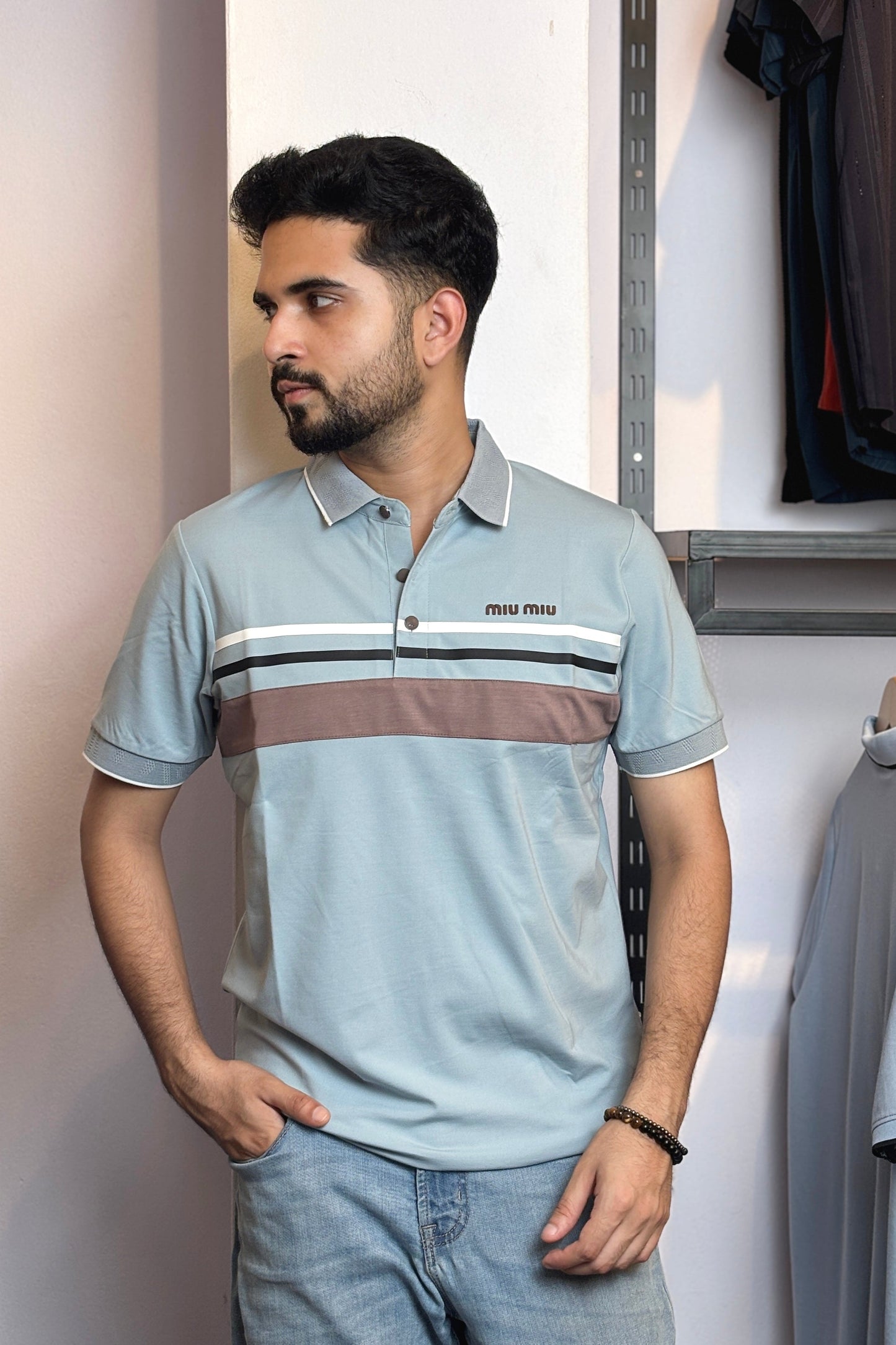 Sky Colour Polo T-Shirt |nmi