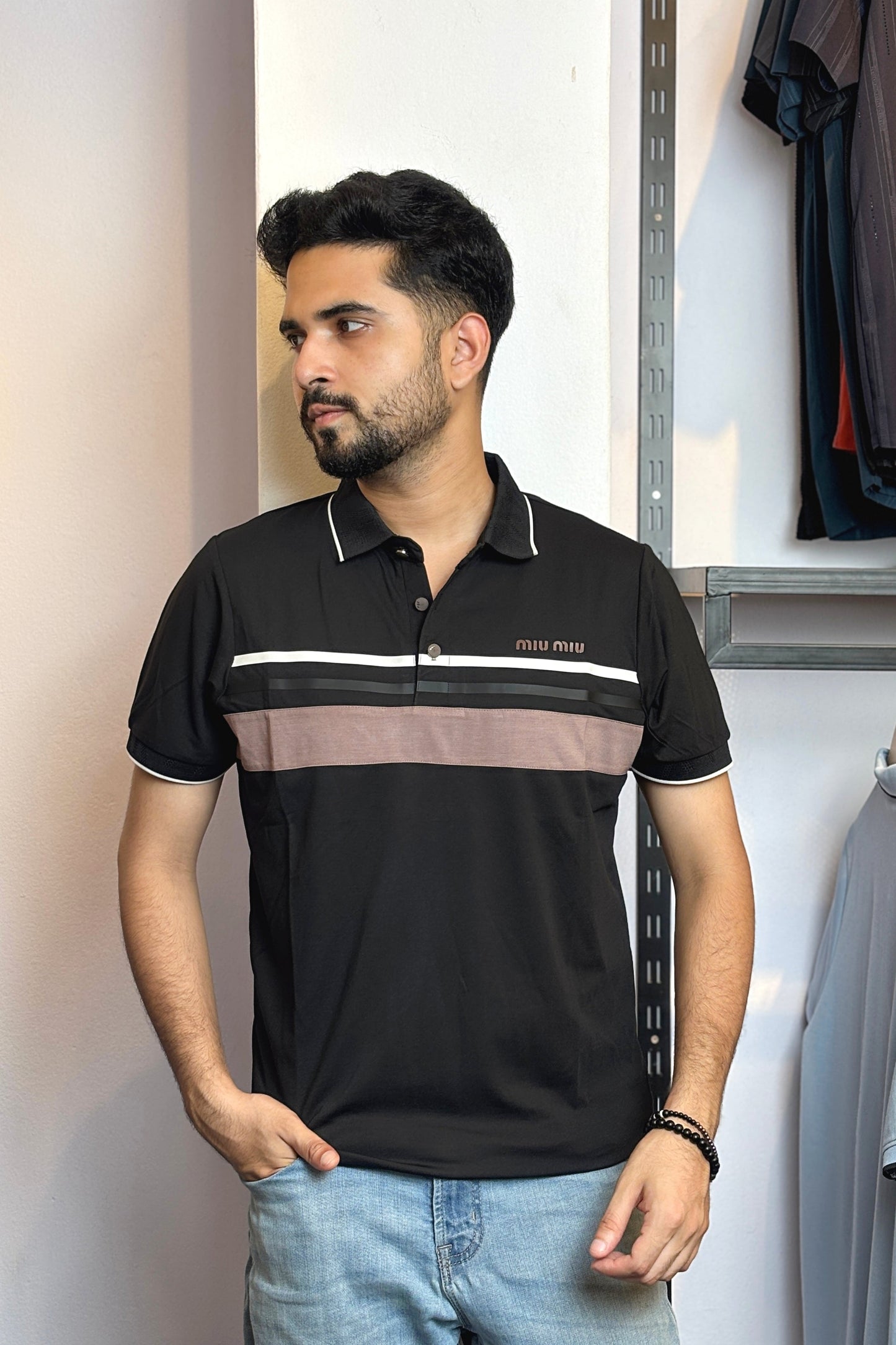 Black Colour Polo T-Shirt |nmi