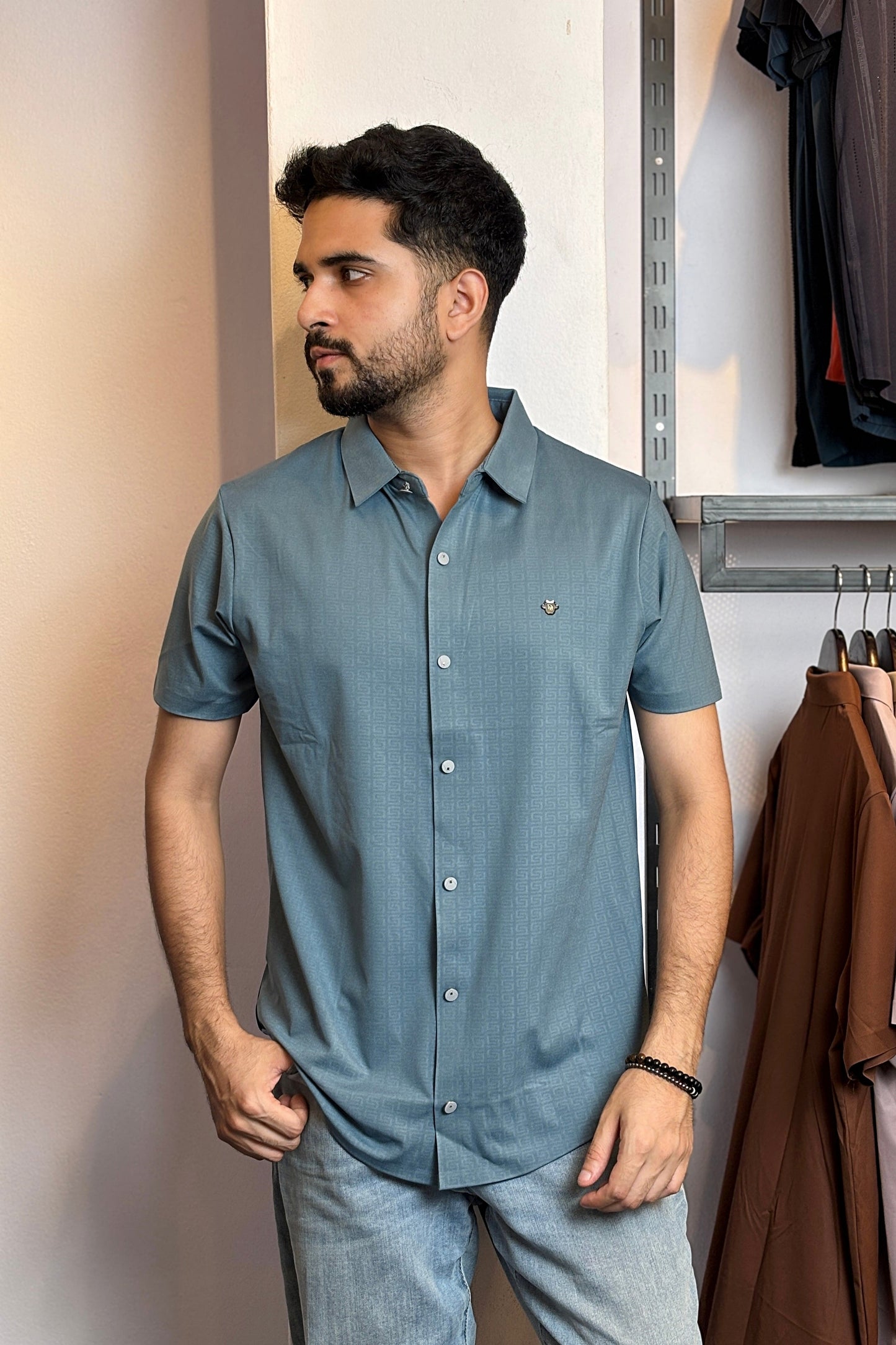 Light Blue Colour Half Slevee Shirt |SPS