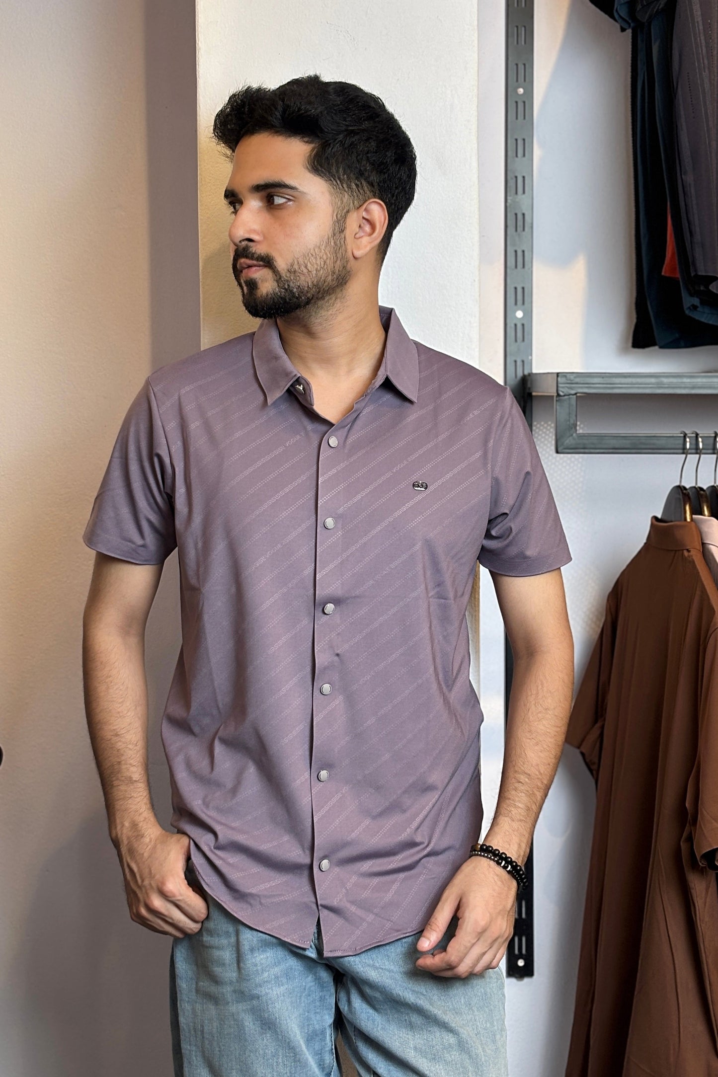 Lavender Colour Half Slevee Shirt |CHS