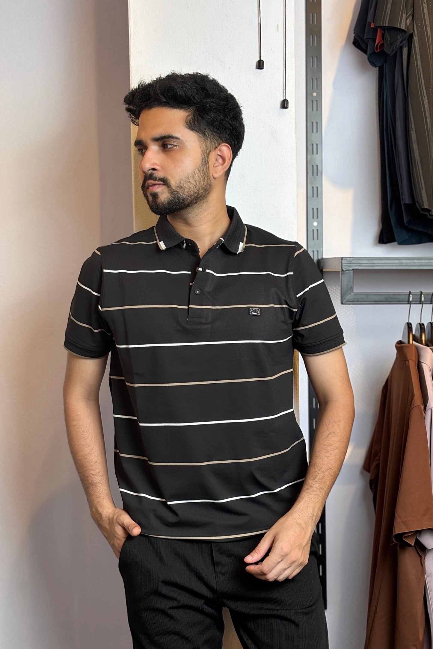 Black Colour Polo T-Shirt |UF