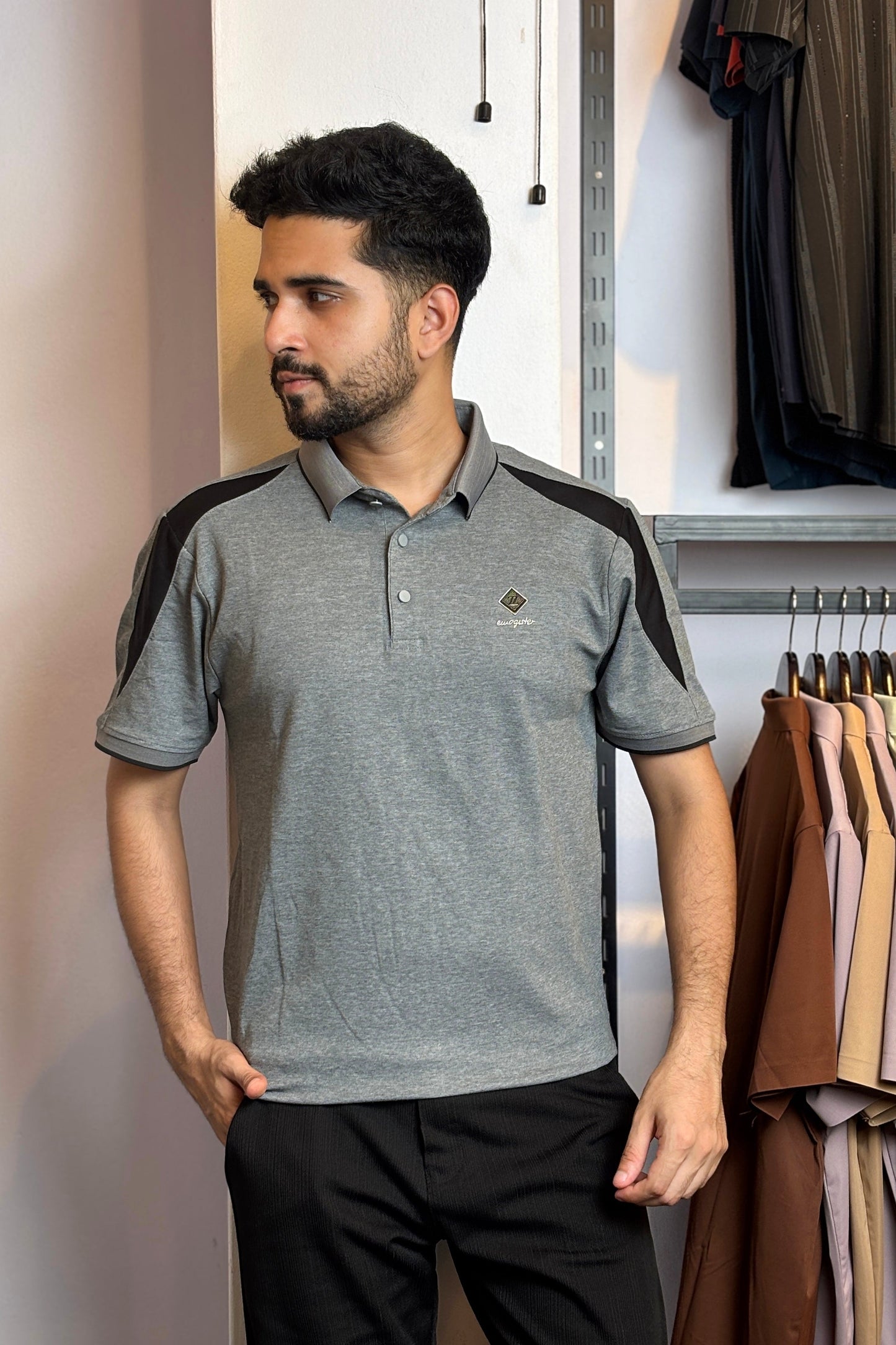 Gray Colour Polo T-Shirt |SCP