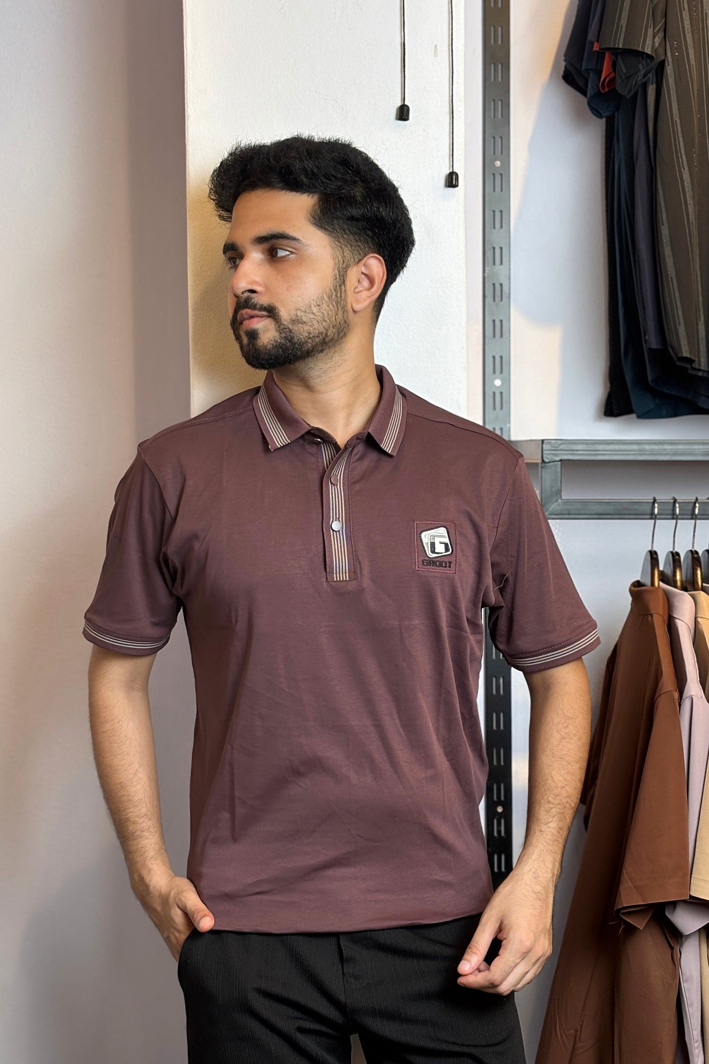 Wine Colour Polo T-Shirt |K5S