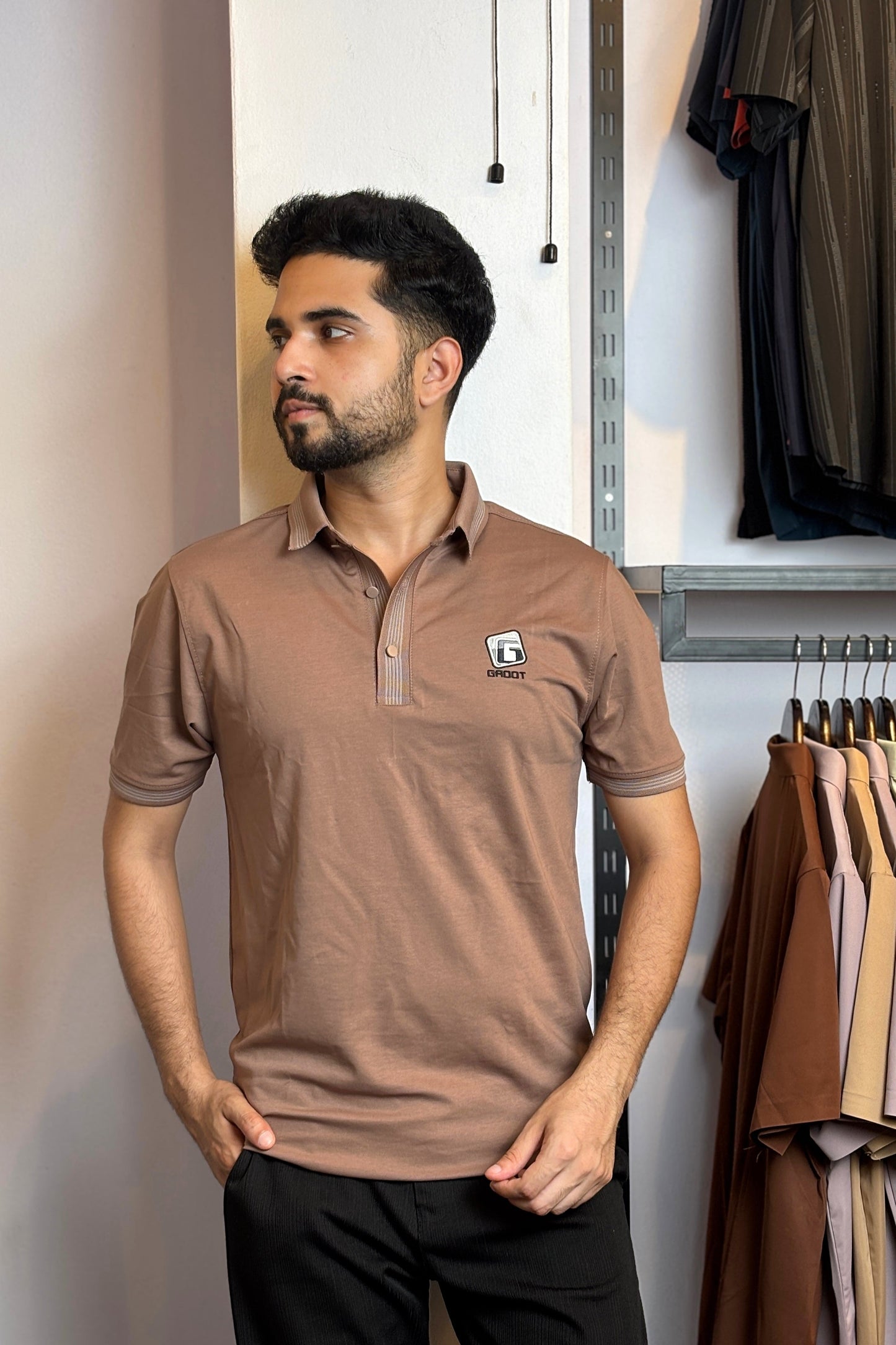 Brownish Colour Polo T-Shirt |K5S