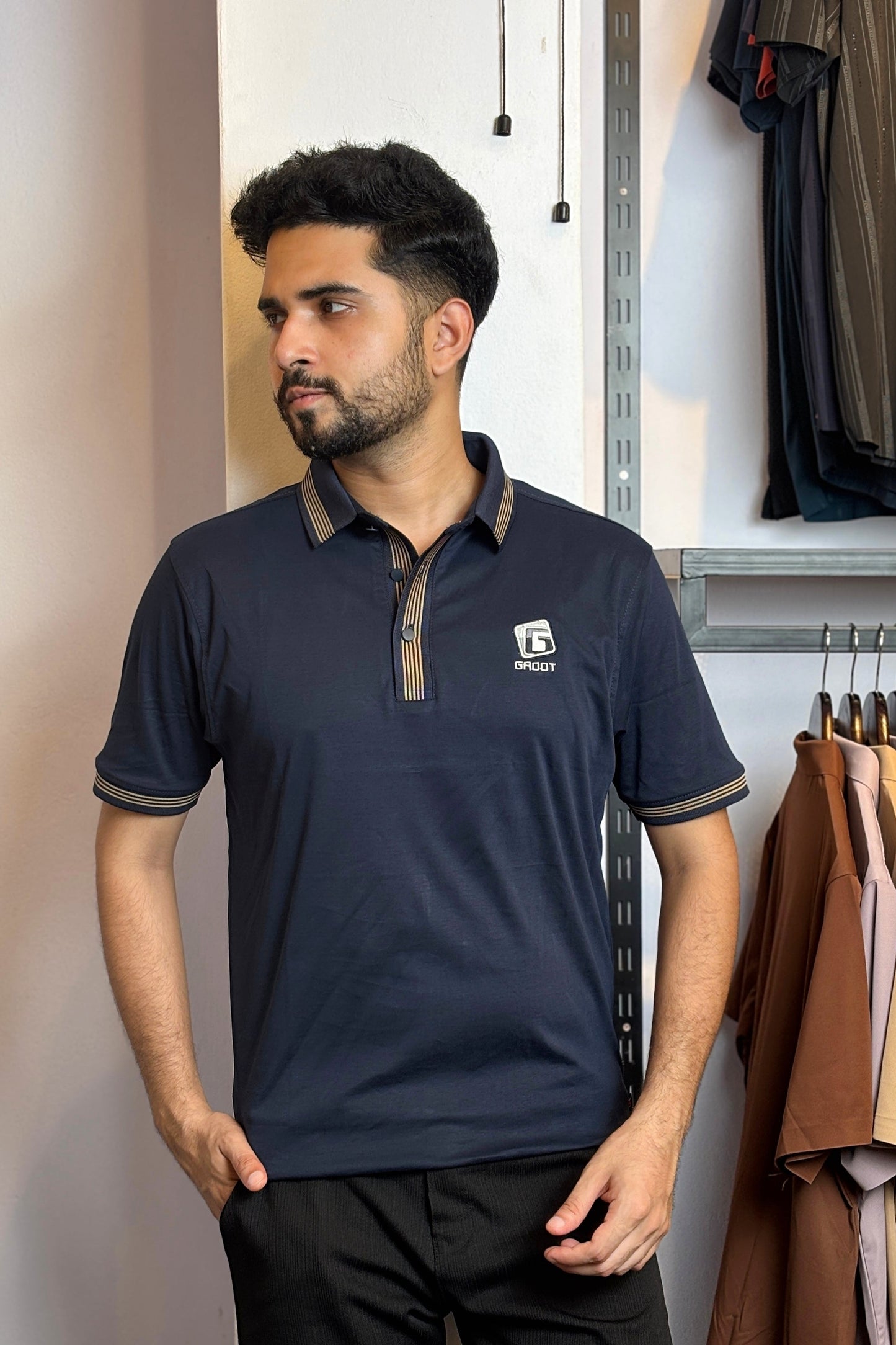 Deep Nevy Blue Colour Polo T-Shirt |K5S