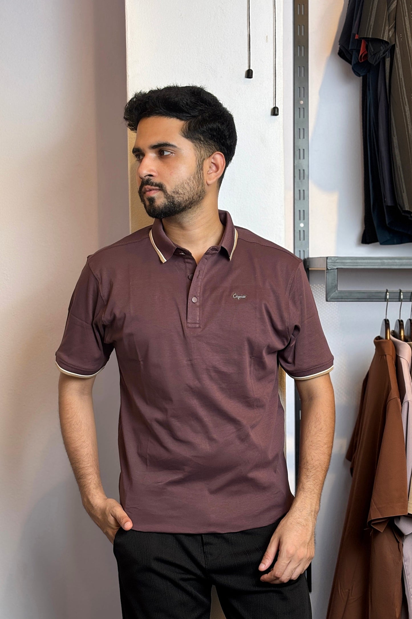 Wine Colour Polo T-Shirt |chy