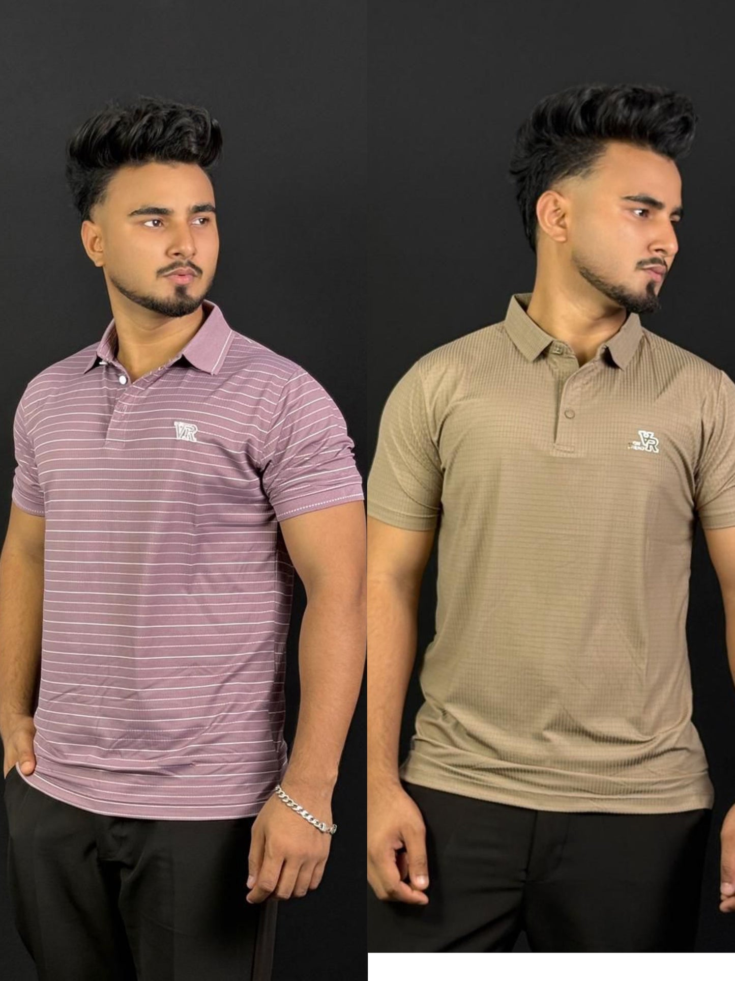 Rose+Khaki Polo T-Shirt|CVR