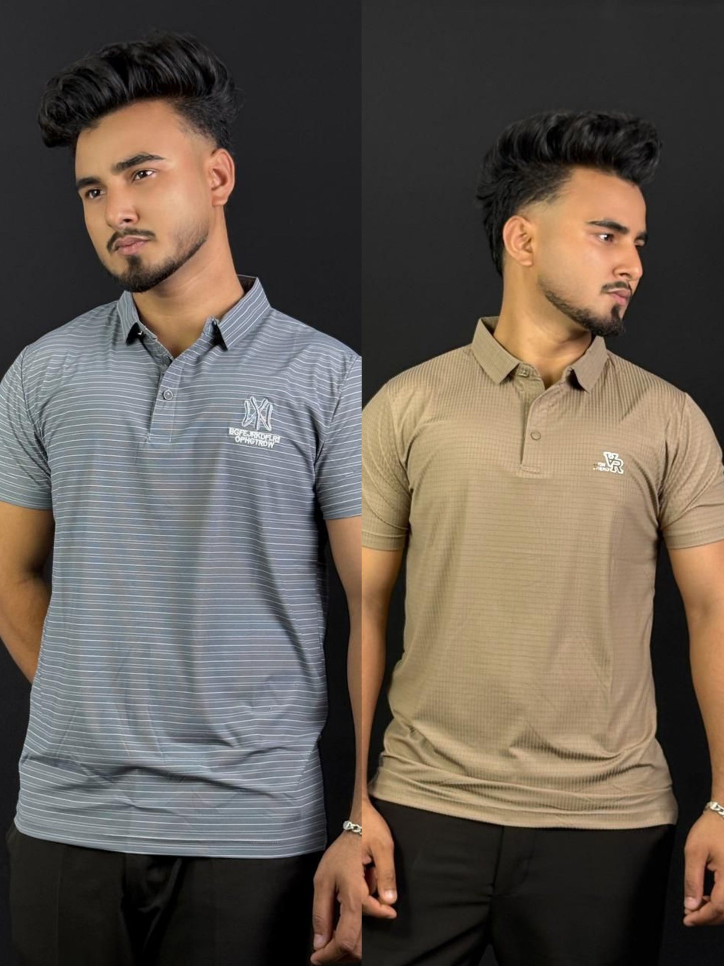 Ash+Khaki Polo T-Shirt|CVR