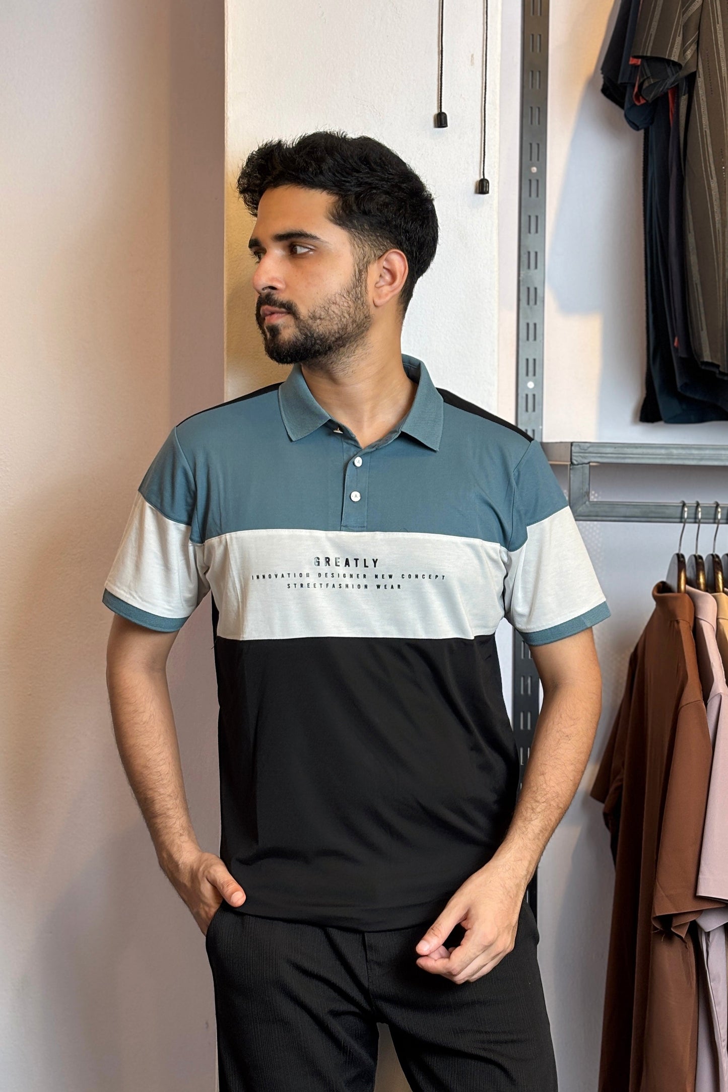 Sea Green Contrast Colour Polo T-Shirt |WBC