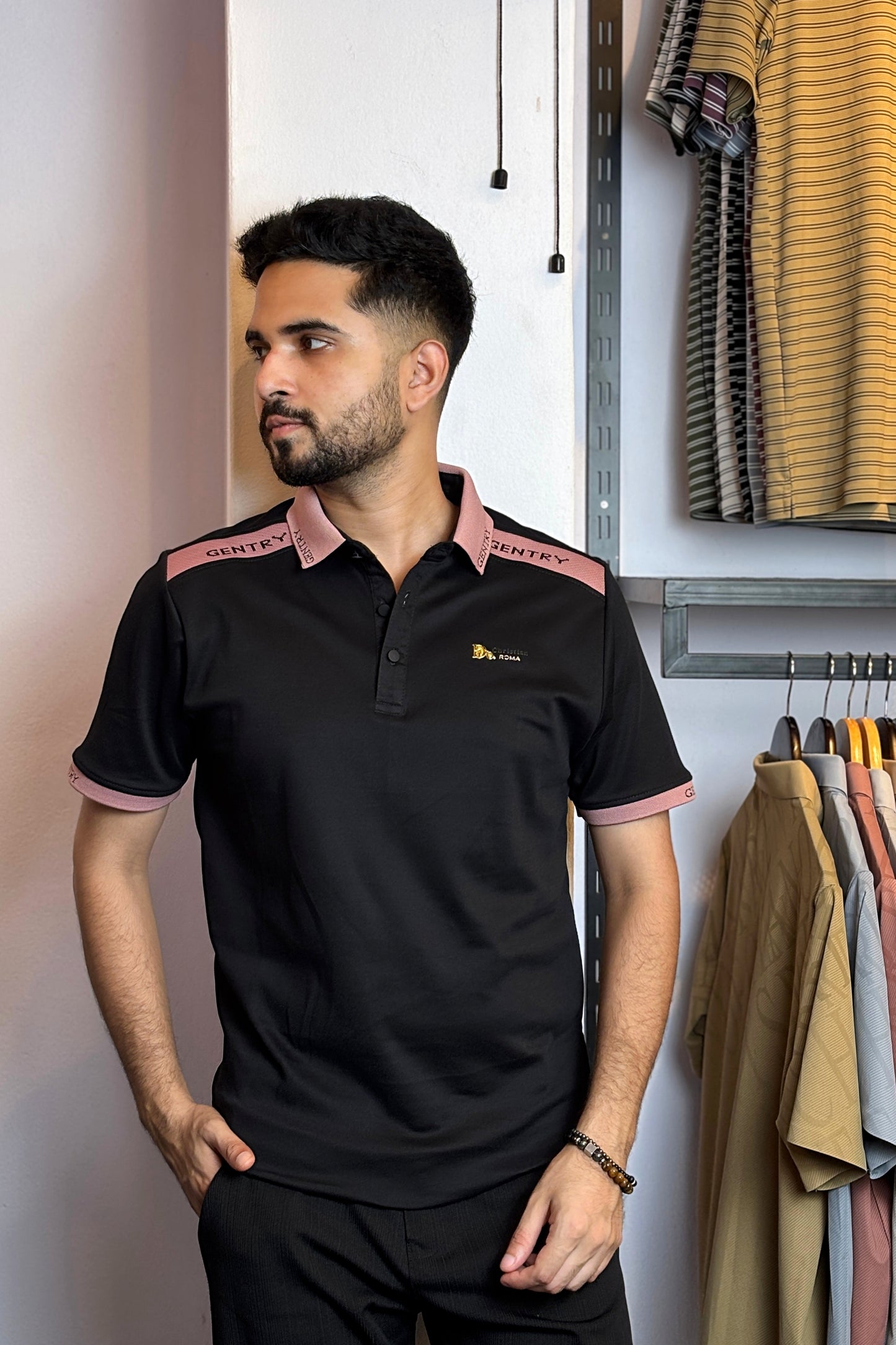 Black Colour Polo T-Shirt |Gen