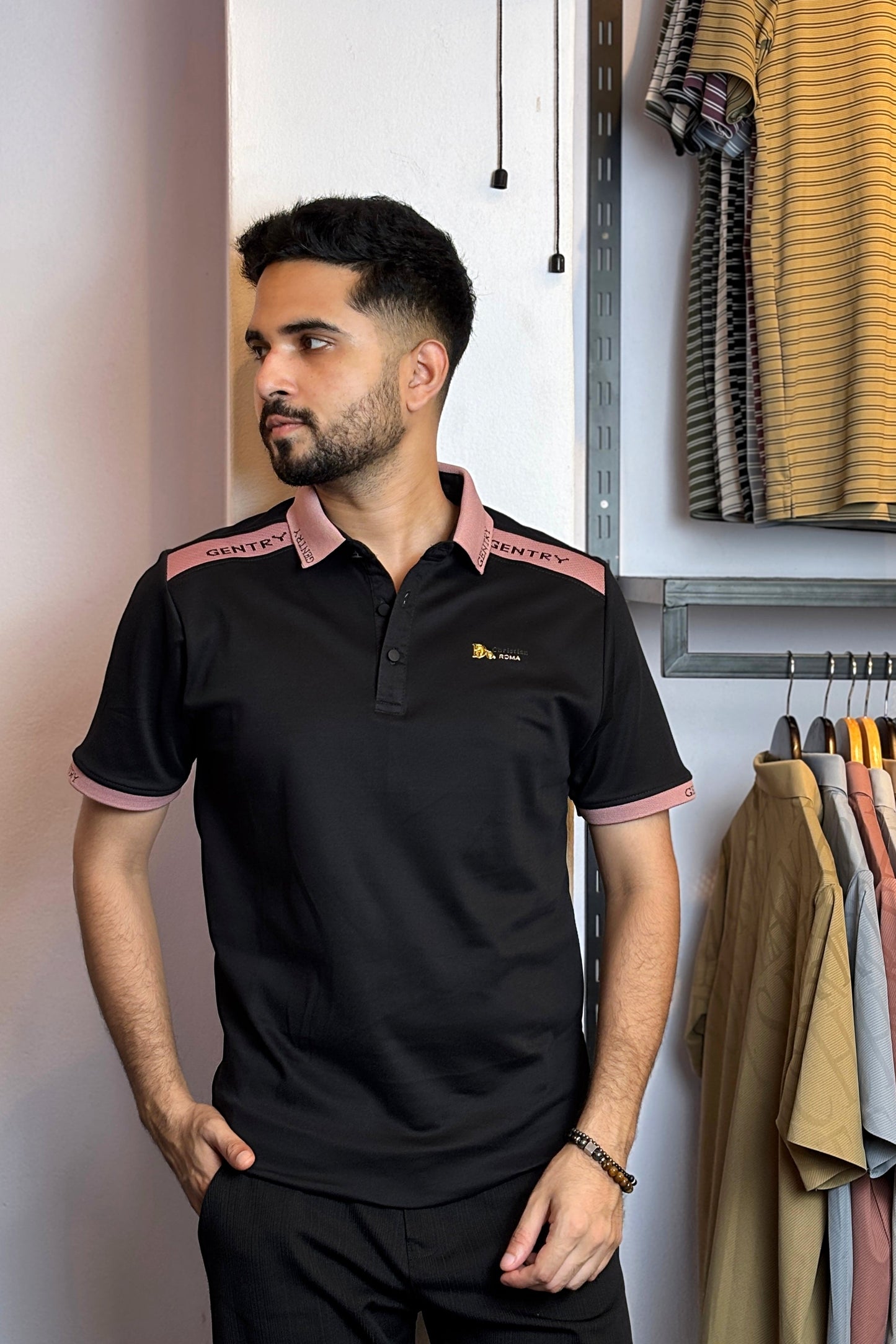 Black Colour Polo T-Shirt |Gen