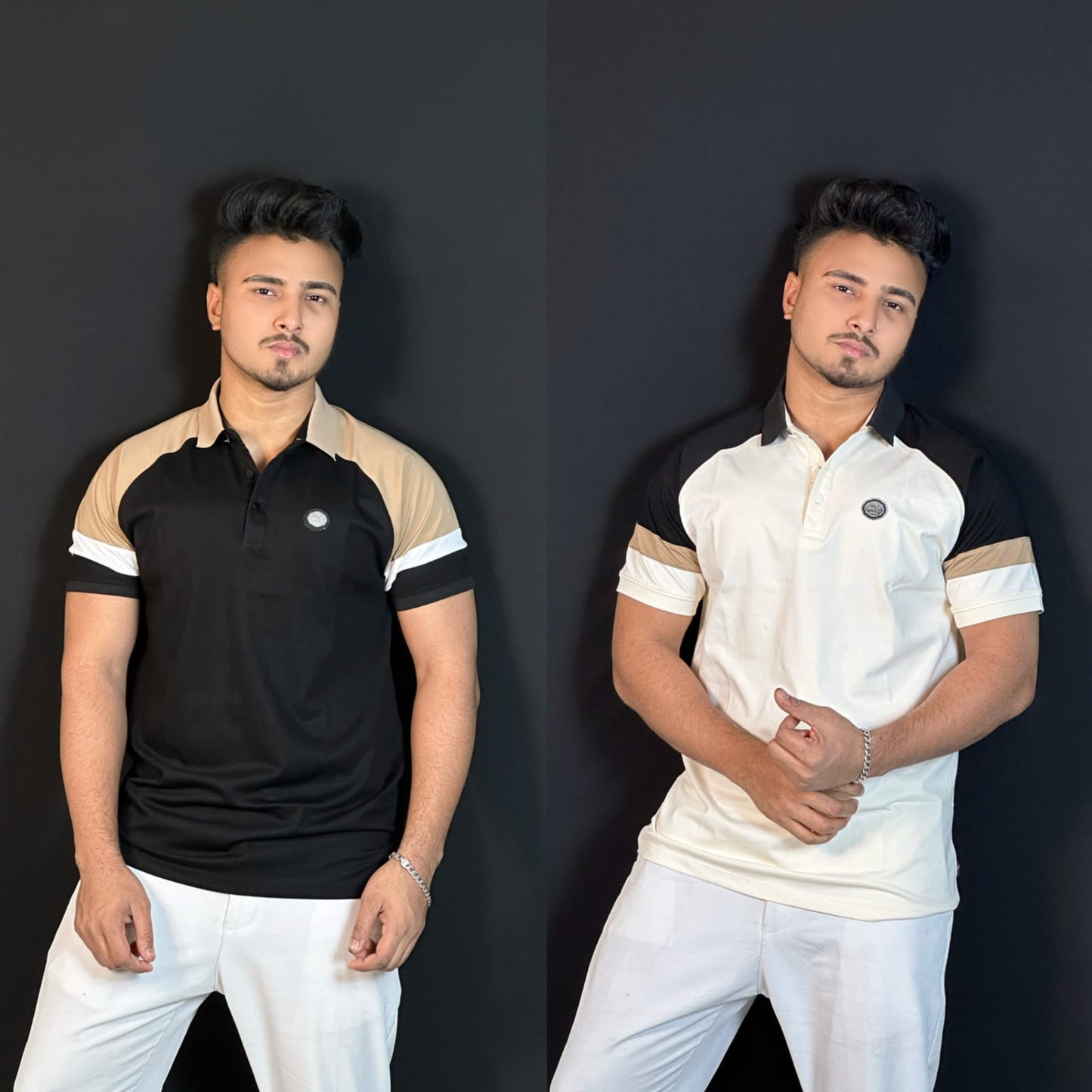 Black+White Polo T-Shirt Combo-CLV
