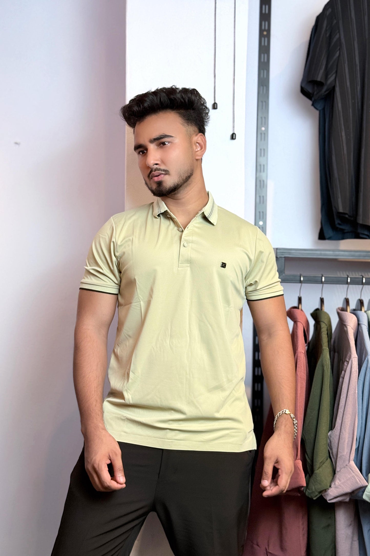 Light Lemon Colour Polo T-Shirt |ZZ