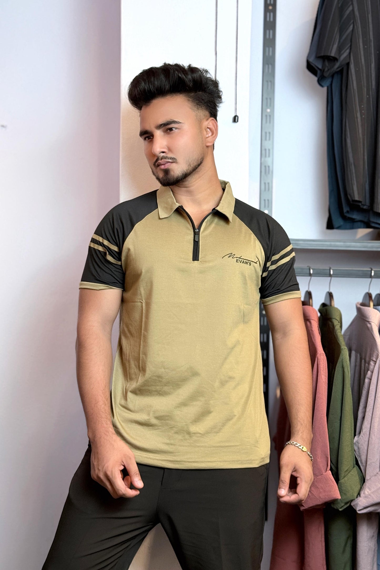 Golden Olive Colour Polo T-Shirt |ZE