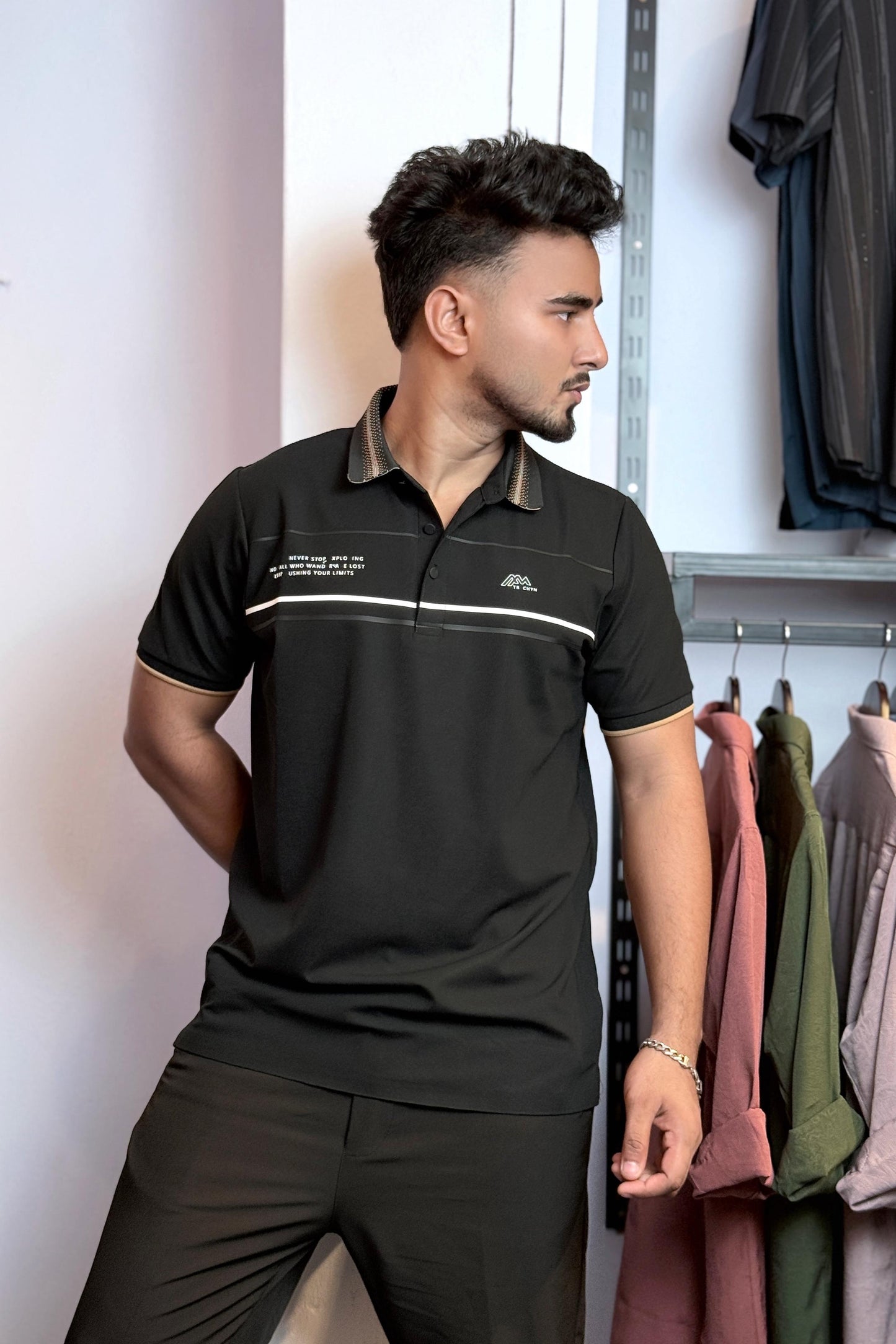 Black Colour Polo T-Shirt |TR