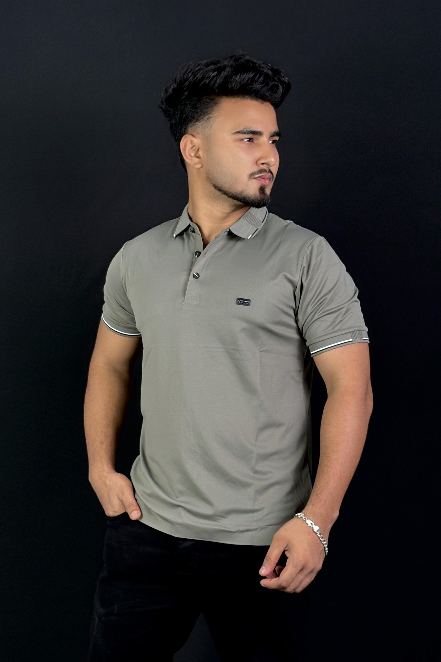 Ash Grey Colour Polo T-Shirt |solid