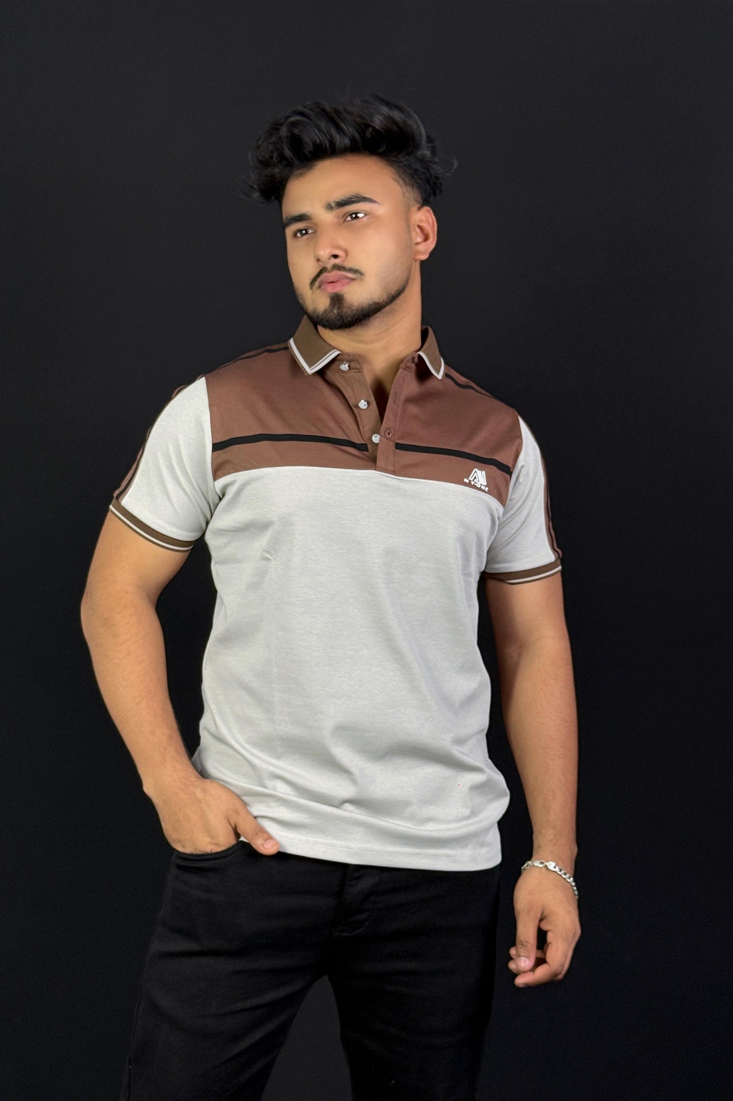 Ash Contrast Polo T-Shirt |Neon