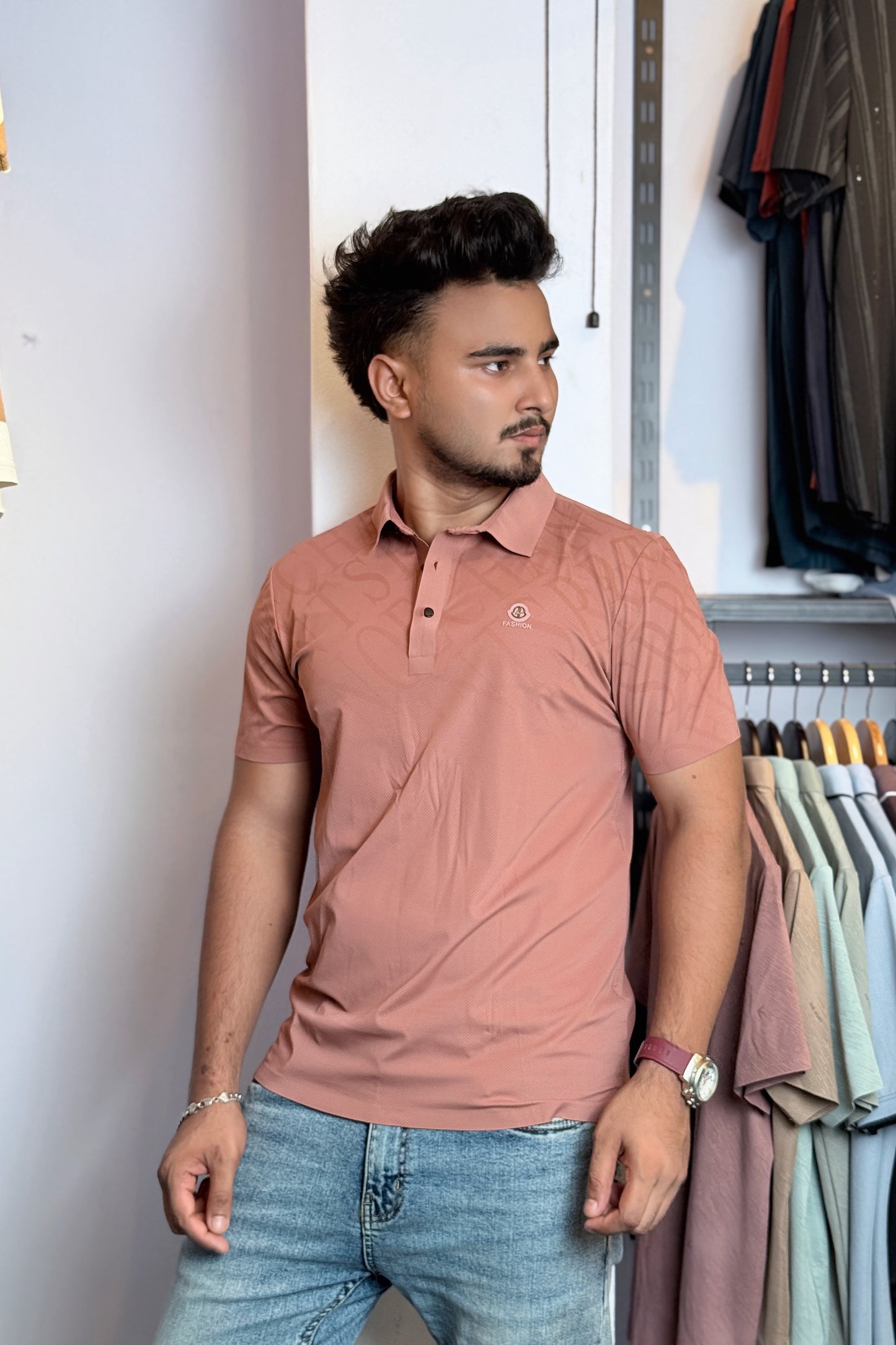 Rose Colour Polo T-Shirt |TSB