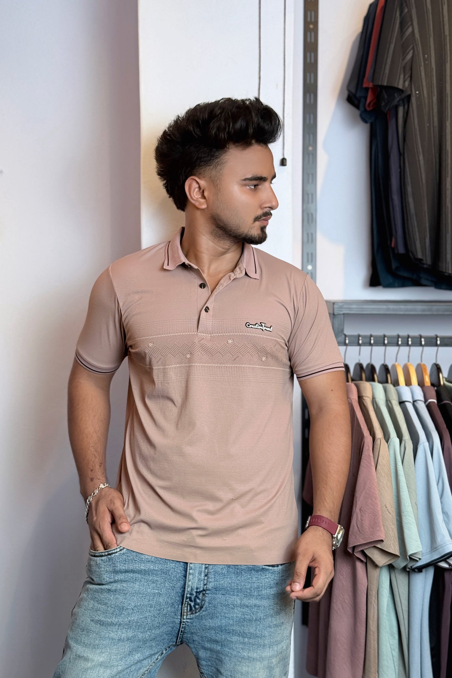 Rose Colour Polo T-Shirt |trend