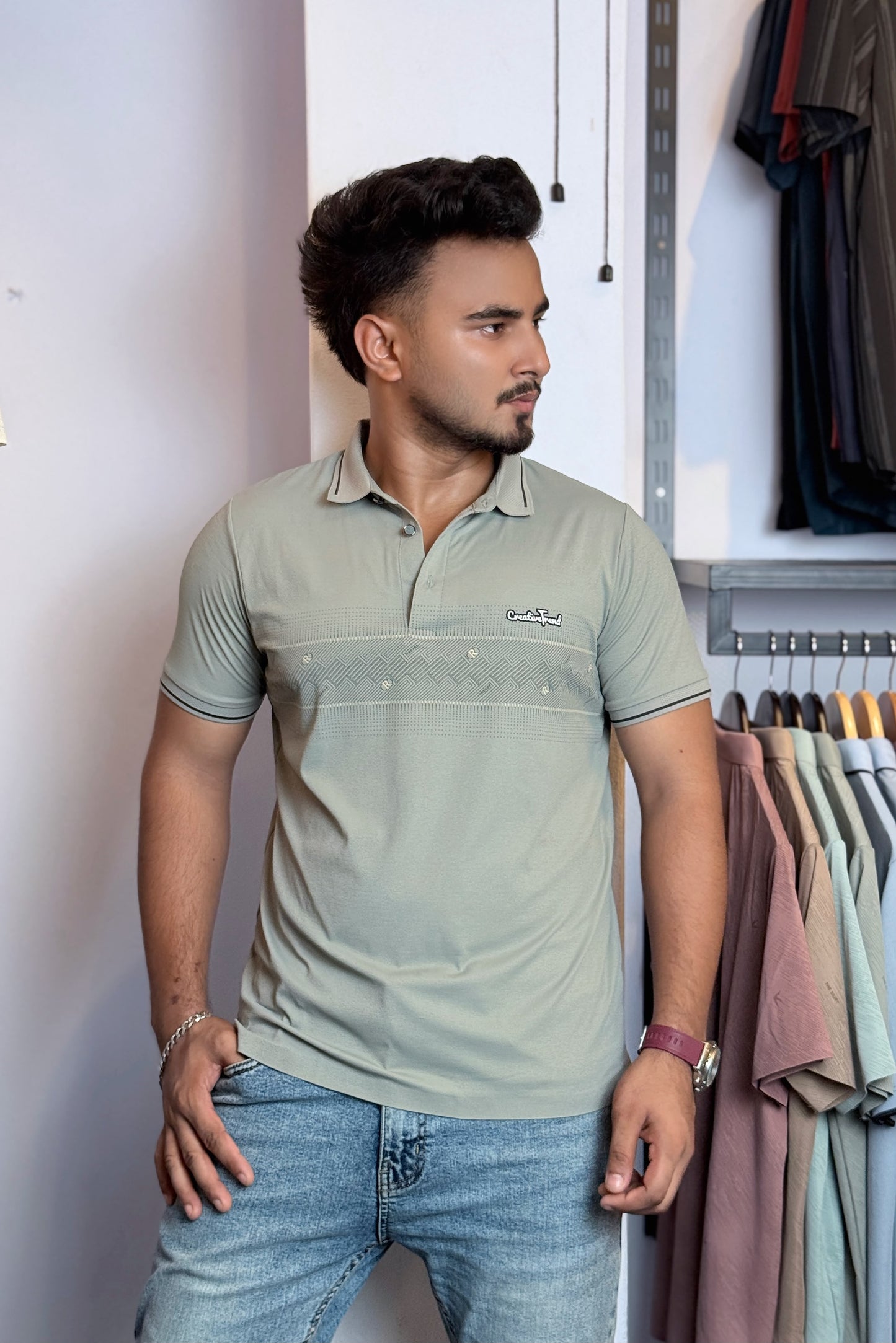 Gray Colour Polo T-Shirt |trend