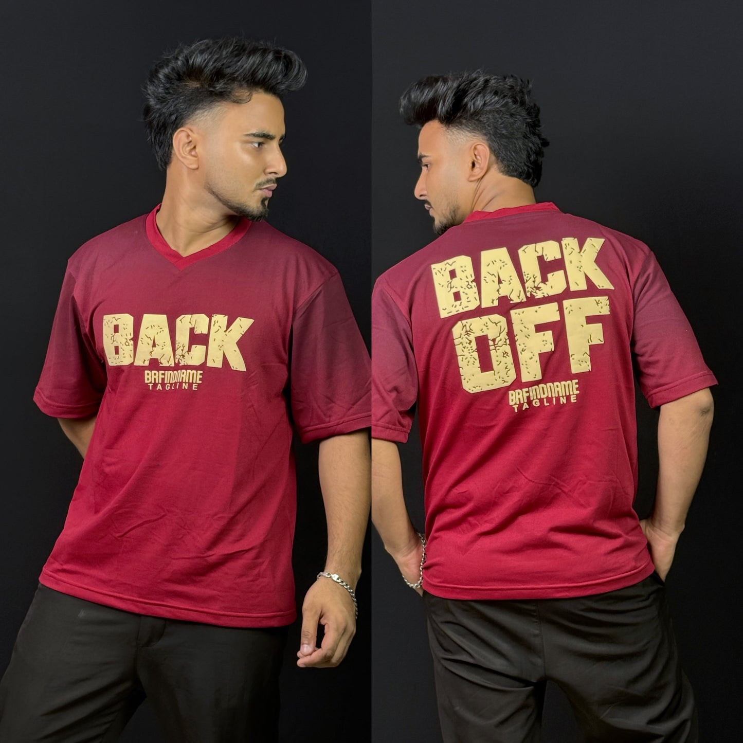 Maroon Colour T-Shirt |back