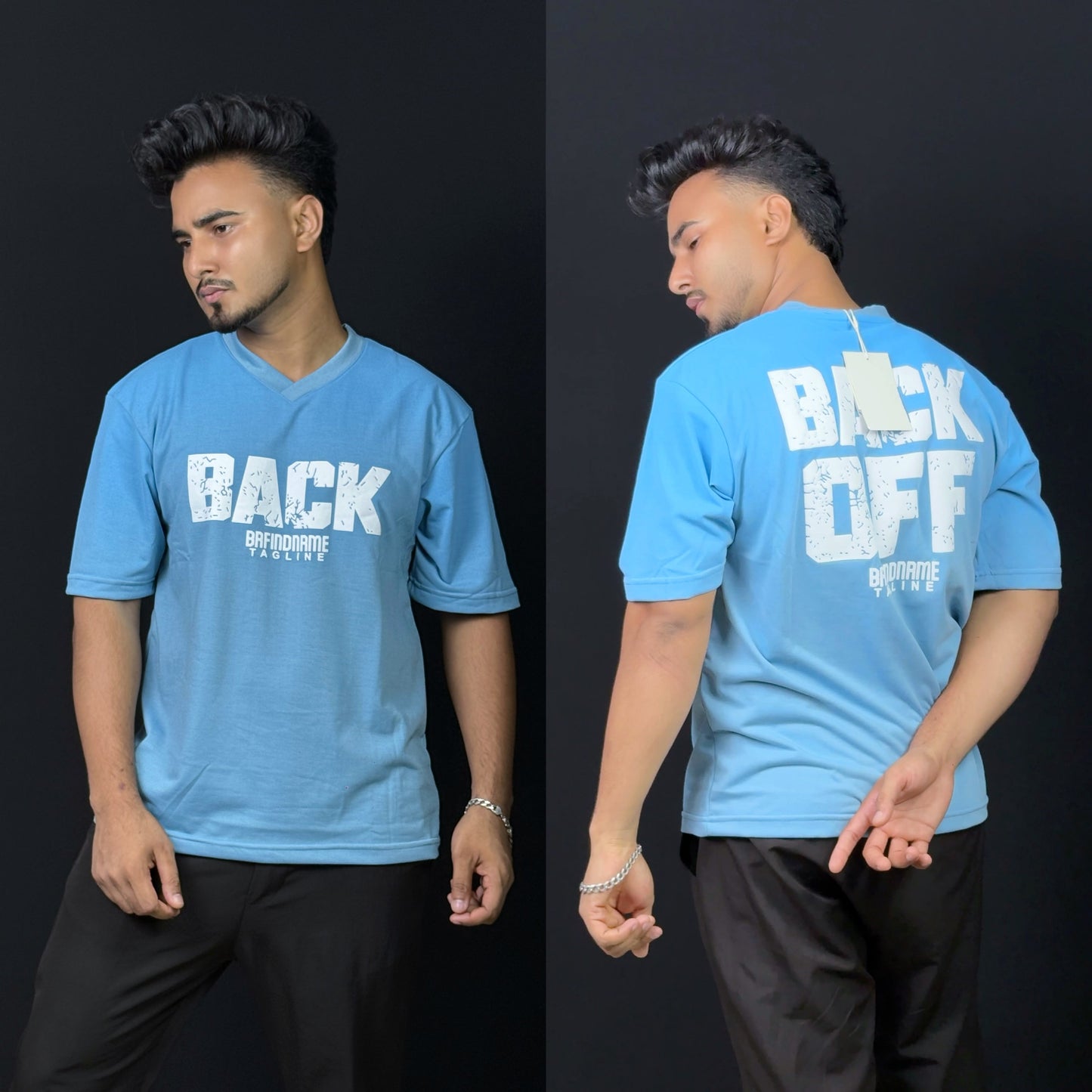 Sky Blue Colour T-Shirt |back