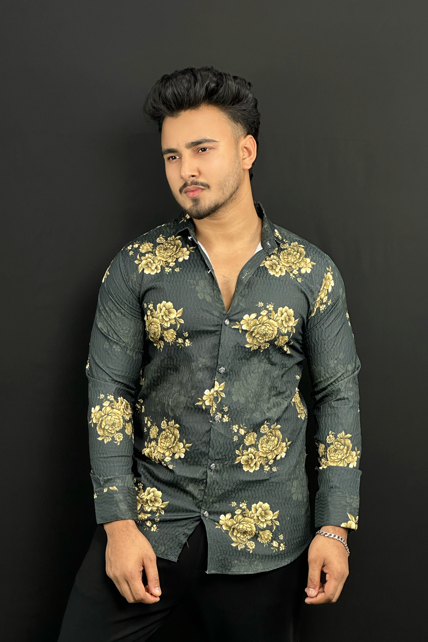 Deep Olive Contrast Shirt |DF