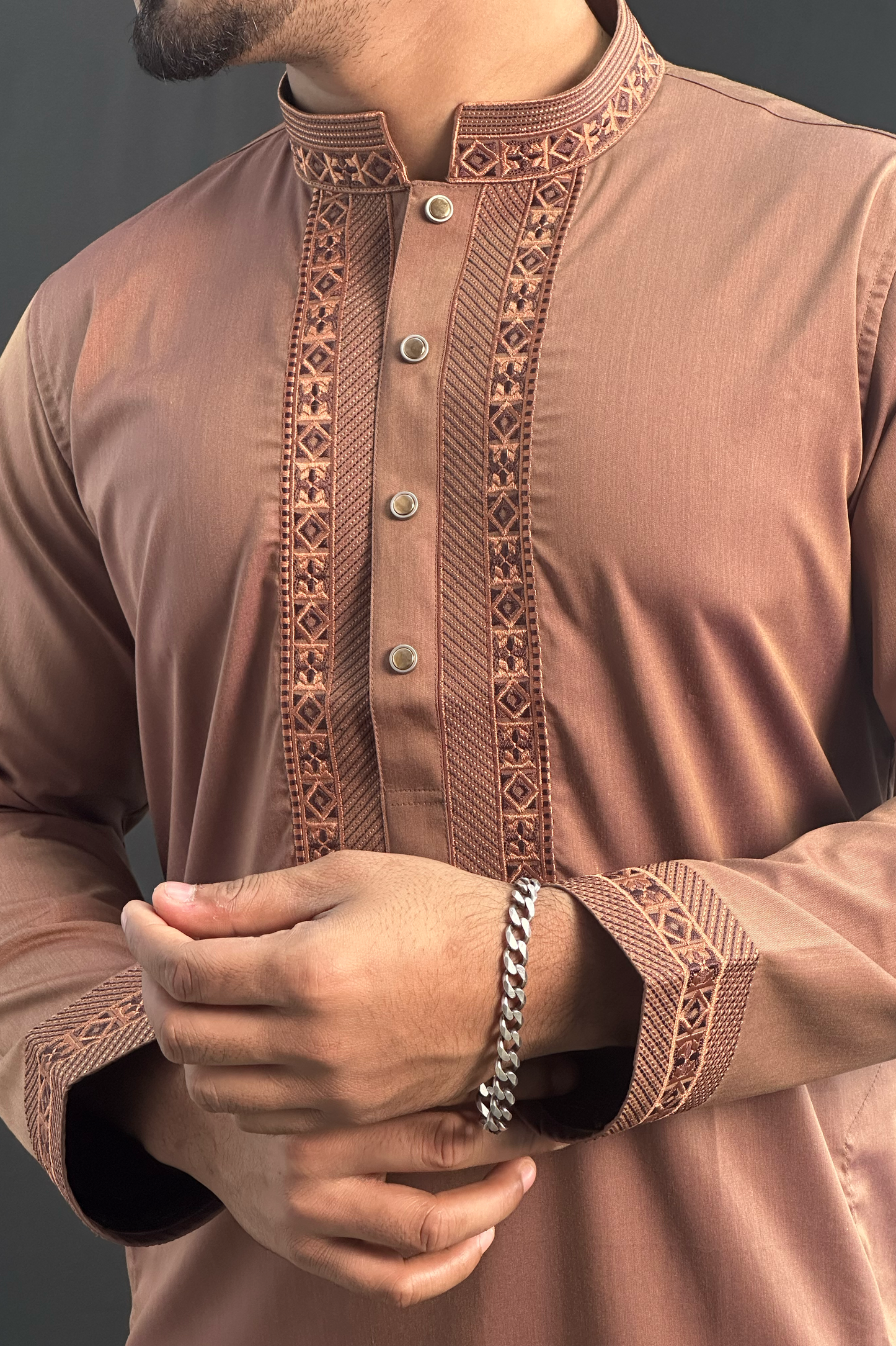 Chocolate Colour Premium Panjabi |Geo