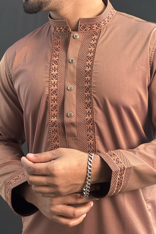 Chocolate Colour Premium Panjabi |Geo