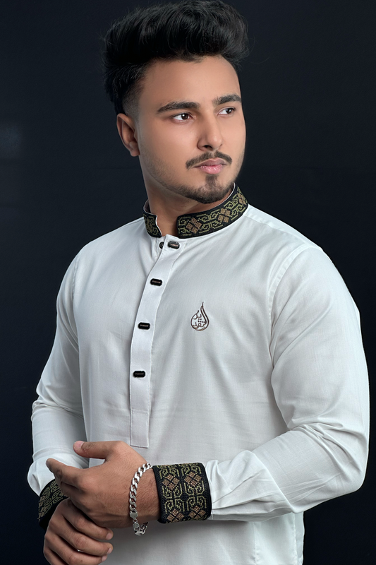 White Colour Premium Panjabi | Taqdeer