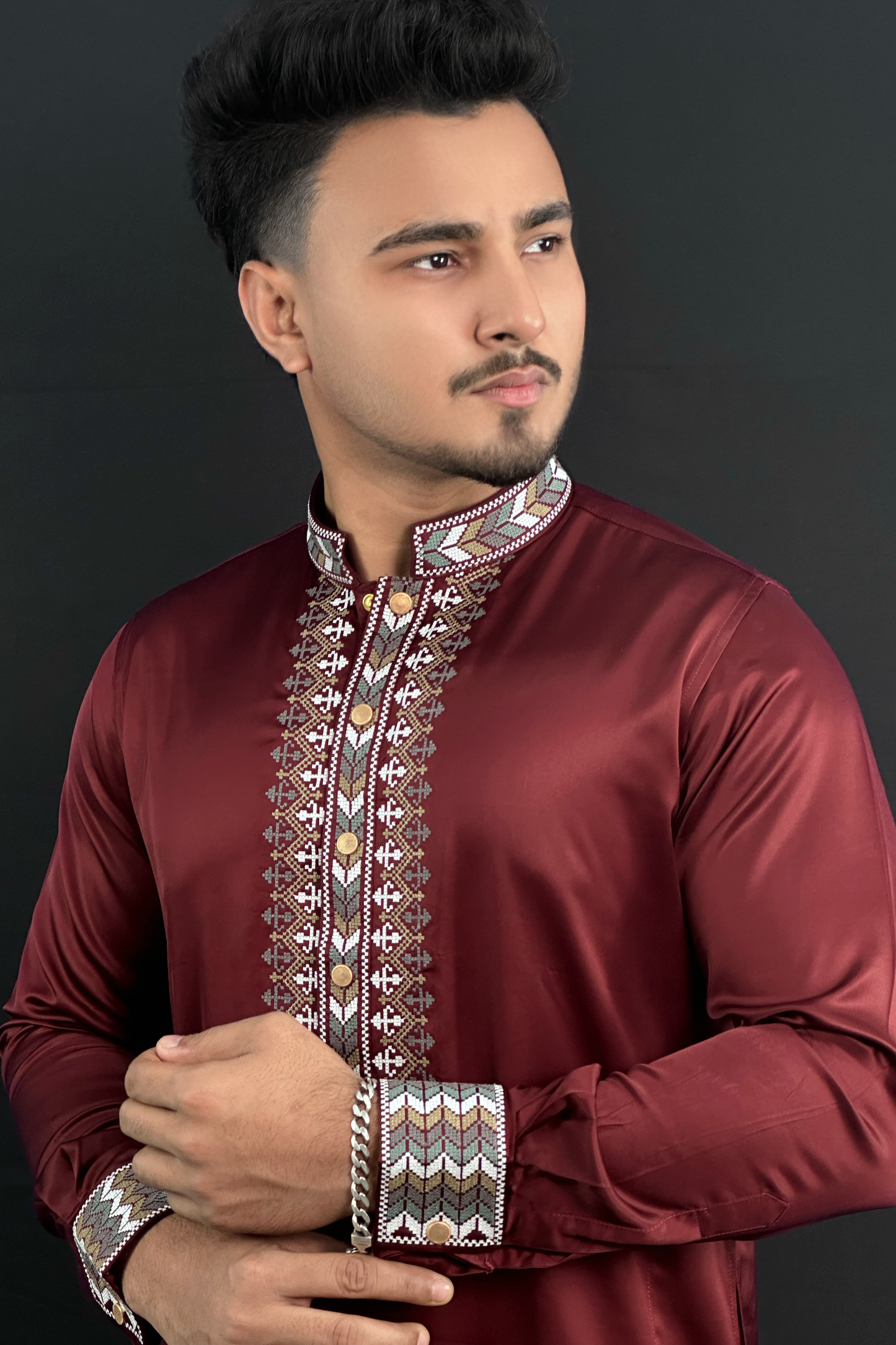 Meroon Colour Premium Panjabi |WGA