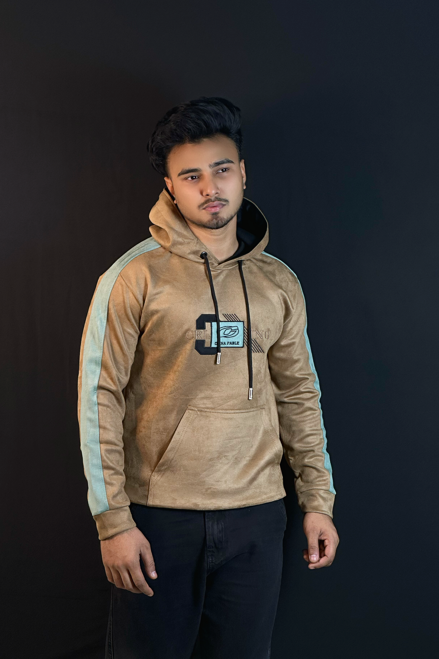 ব্রাউন কালার চায়না ভেলভেট হুডি-CRL