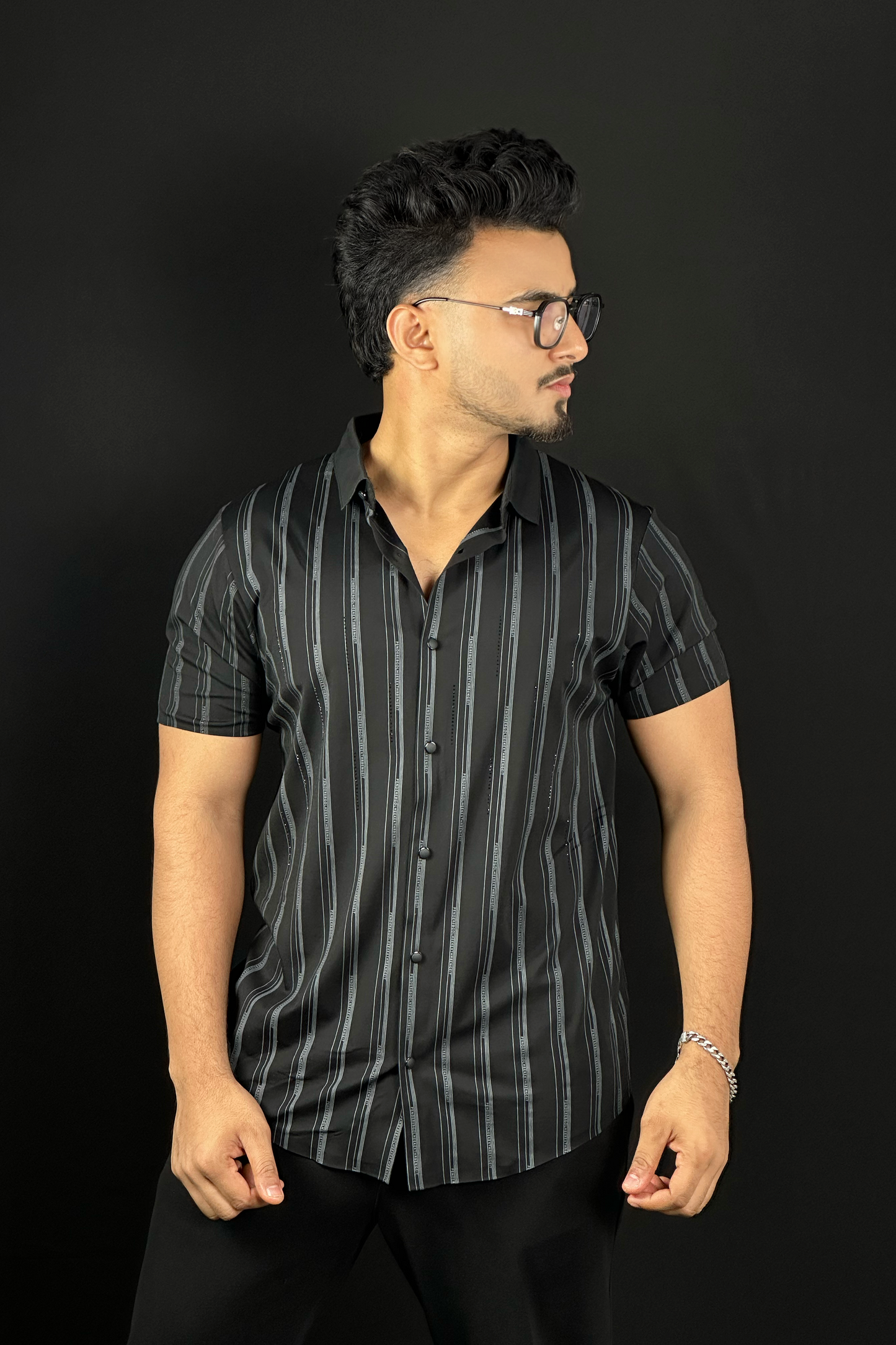Black Colour Half Slevee Shirt