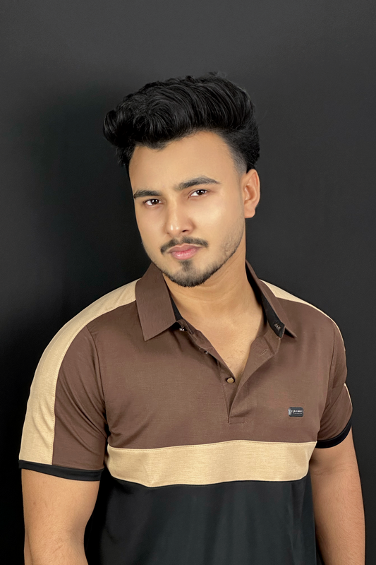 Chocolate Black Contrast Polo T-Shirt | FU