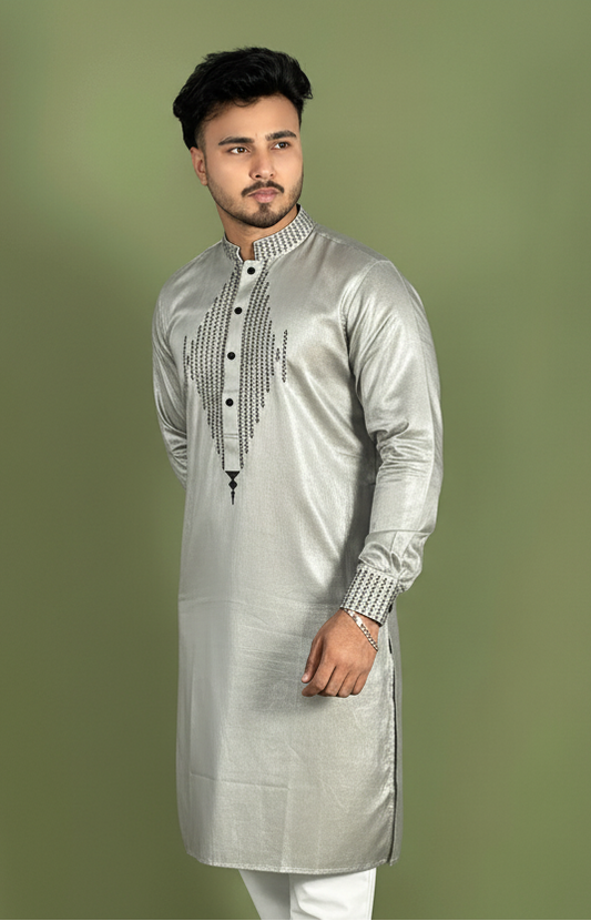 Silver Colour Premium Panjabi |BE